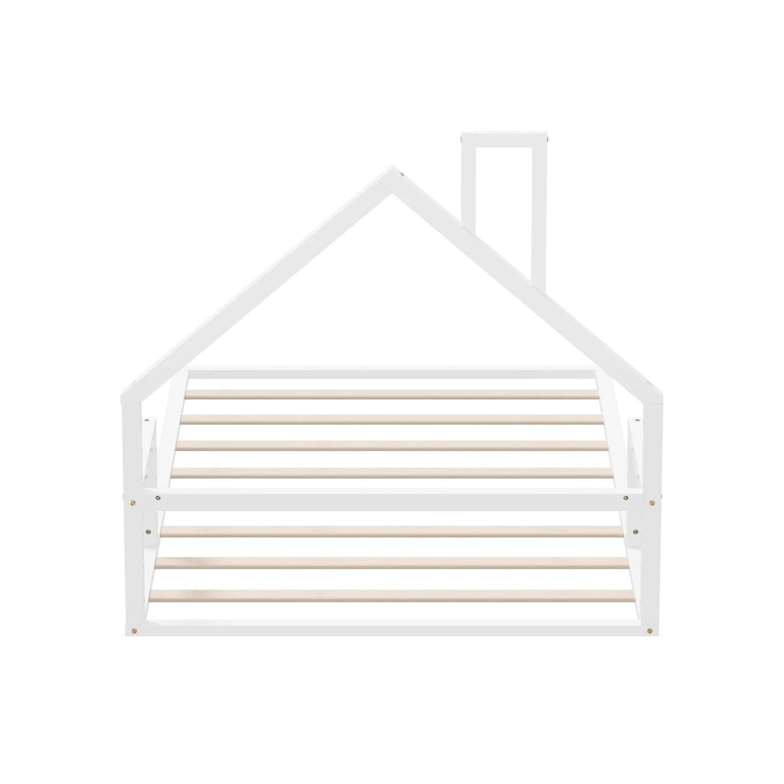 9 Oikiture Wooden Kids Bed Chimney Wooden King Single - White, 9 of 10