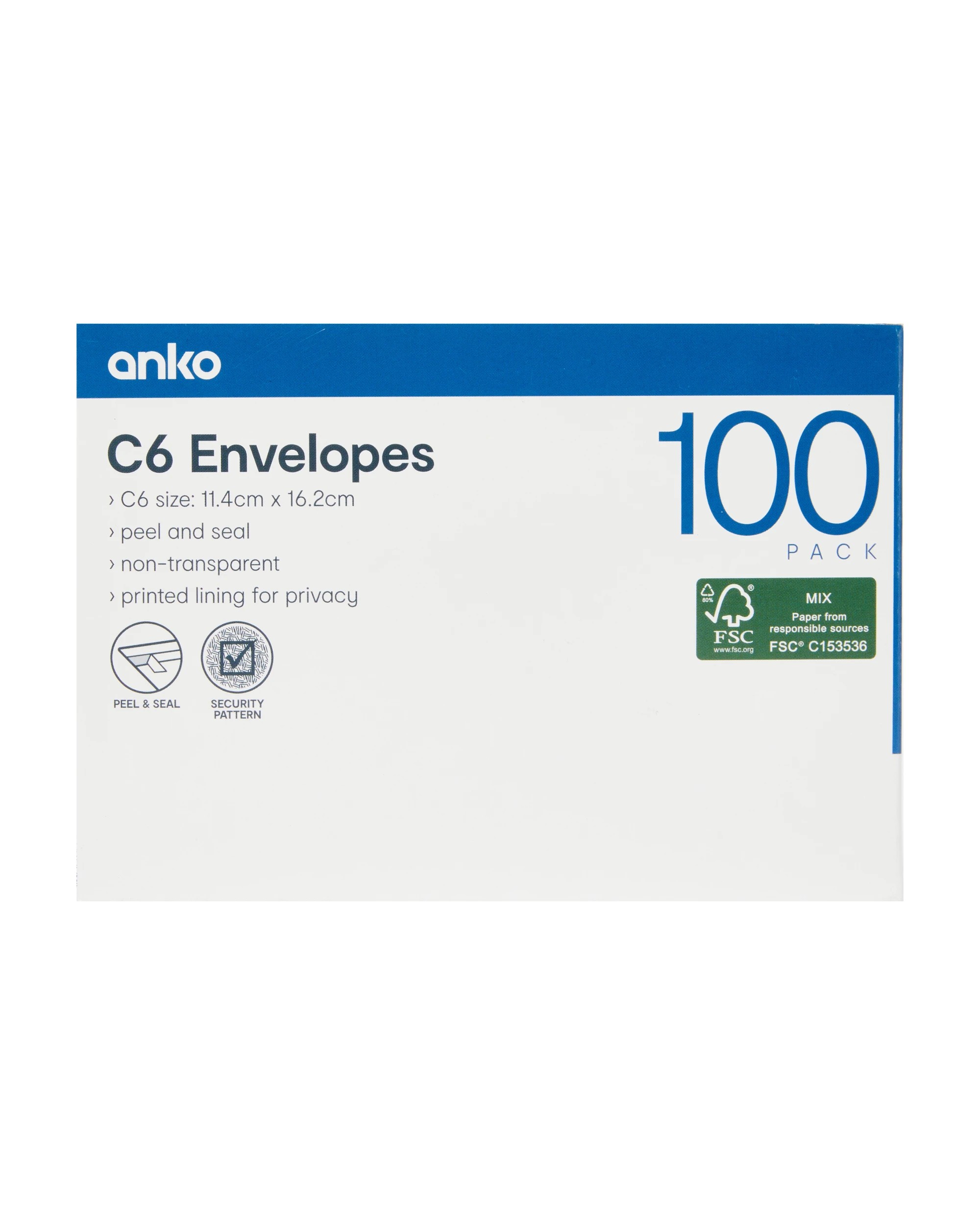 5 100 Pack C6 Peel and Seal Envelopes - White, 5 of 5