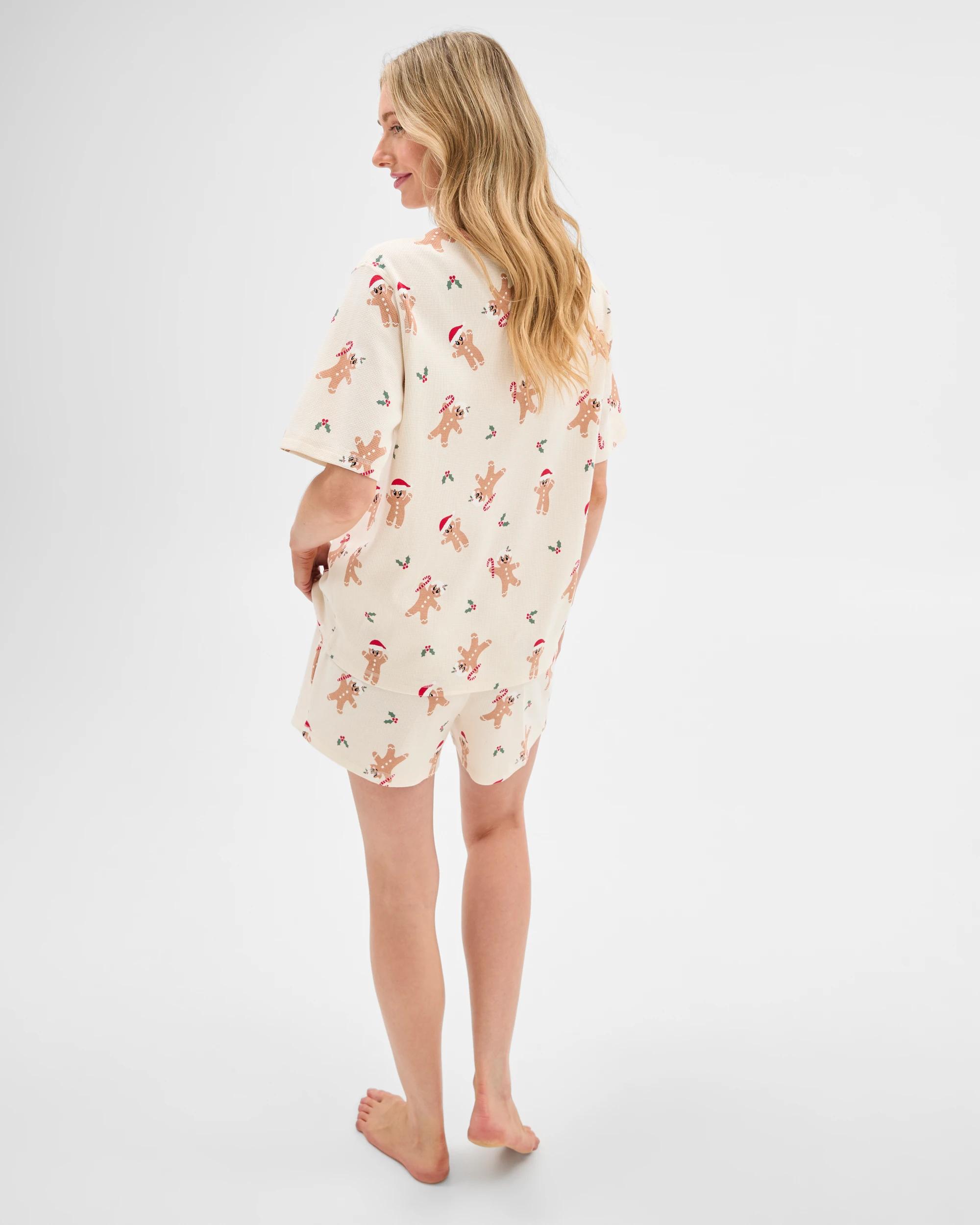 4 Target Family Matching Christmas Gingerbread Australian Cotton Womens Waffle Pyjama Set GINGERBREAD, 4 of 8
