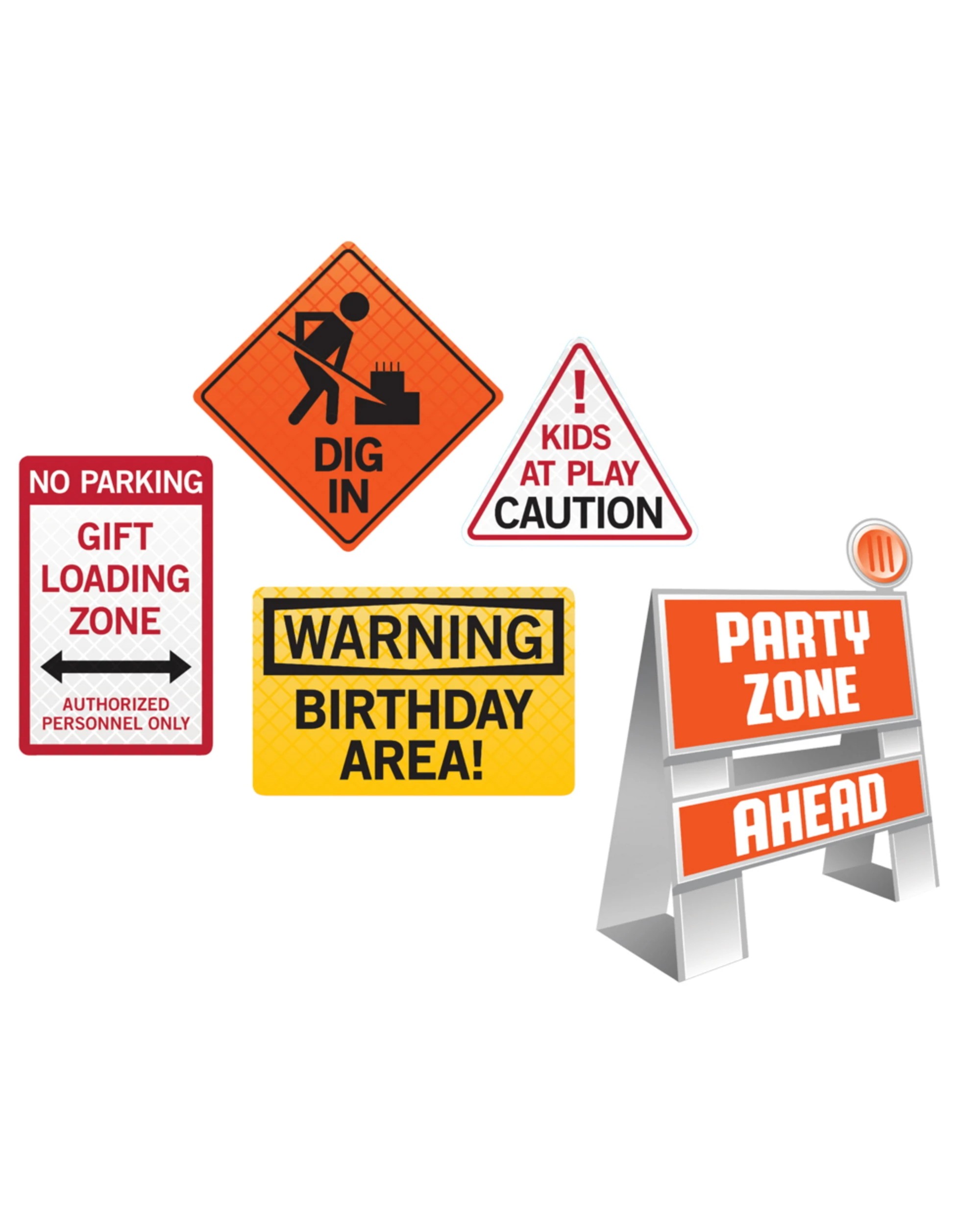 1 Creative Converting Big Dig Construction Room Decorating Kit Pack of 5, 1 of 1