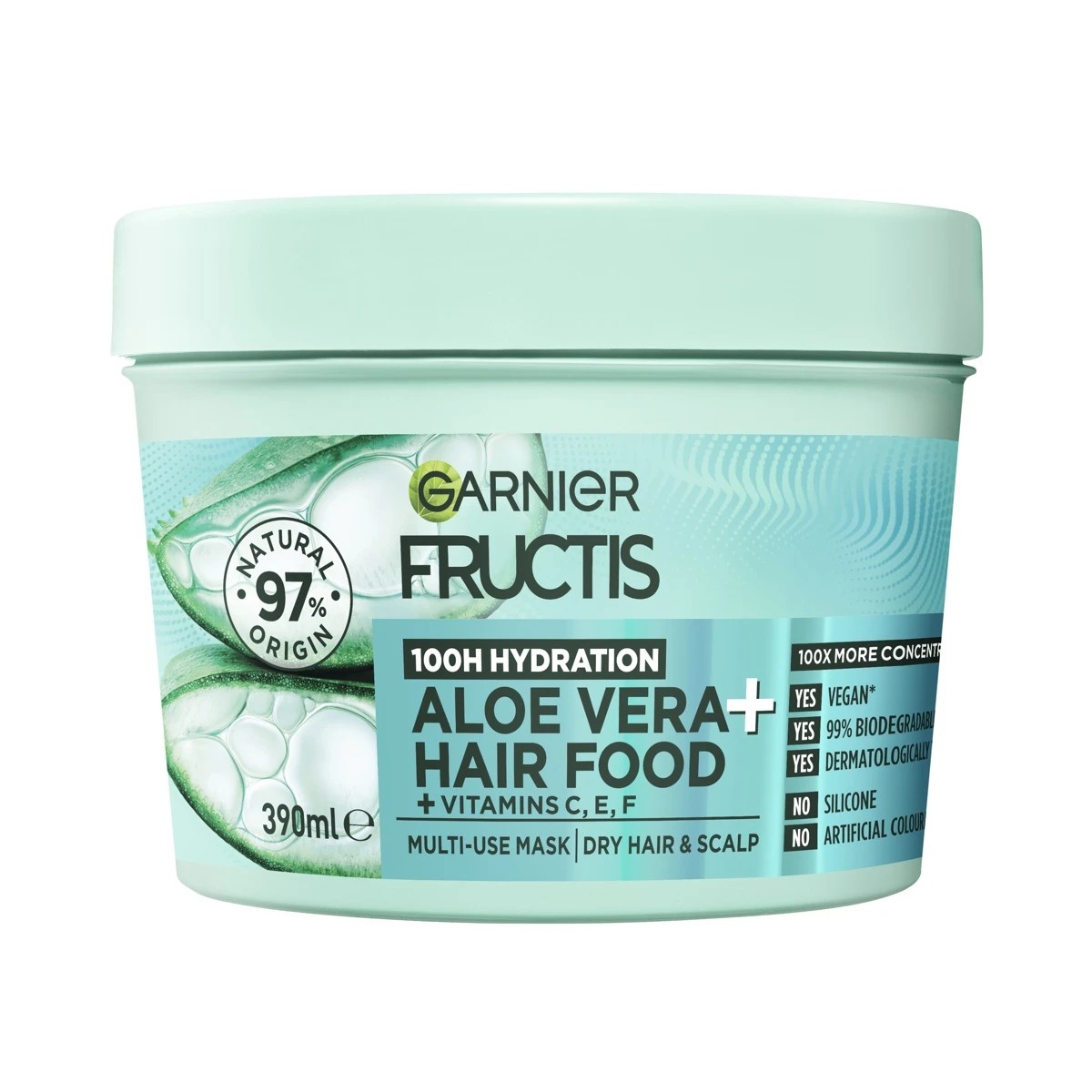 1 Garnier Fructis Hydrating Hair Food 390ml -  Aloe Vera, 1 of 9