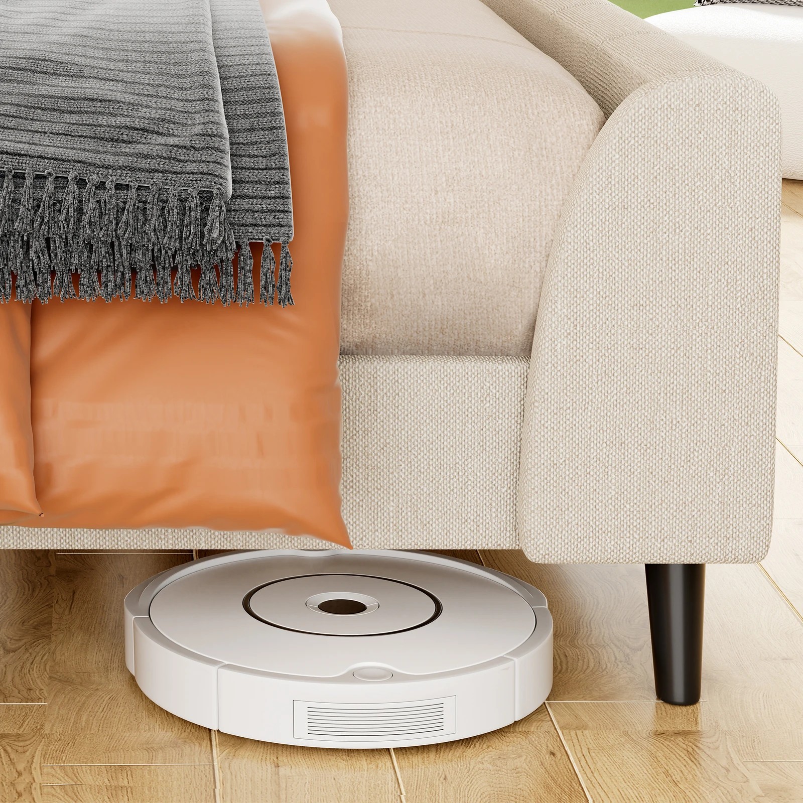 6 Alfordson Bed Frame King Single Tufted Headboard Base Beige Fabric Hundolf - Beige, 6 of 10