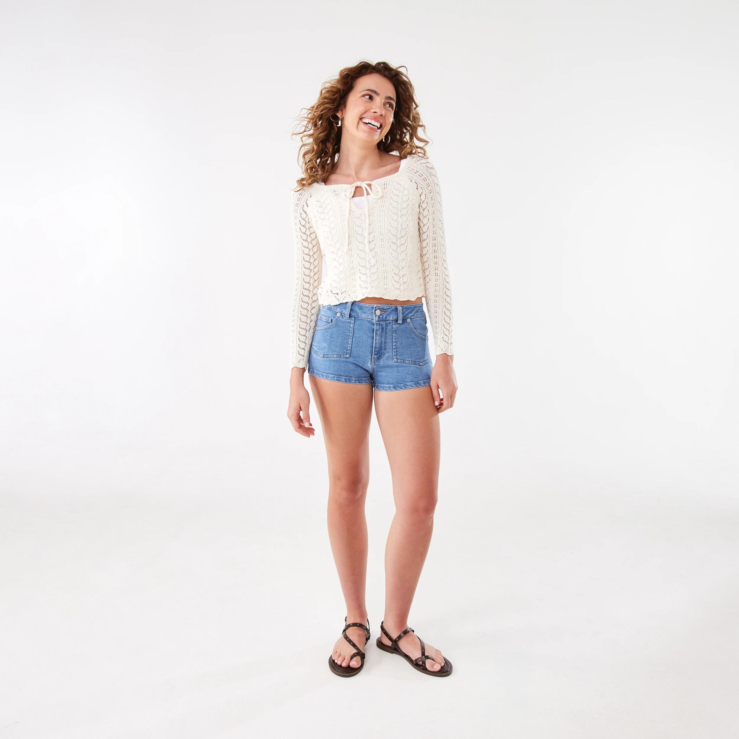 2 Long Sleeve Textured Cable Pullover Ecru, 2 of 7