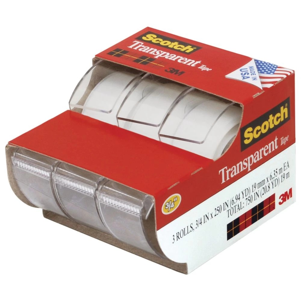 5 Scotch 600 Transparent Adhesive Tape Dispenser 3 Pack, 5 of 5