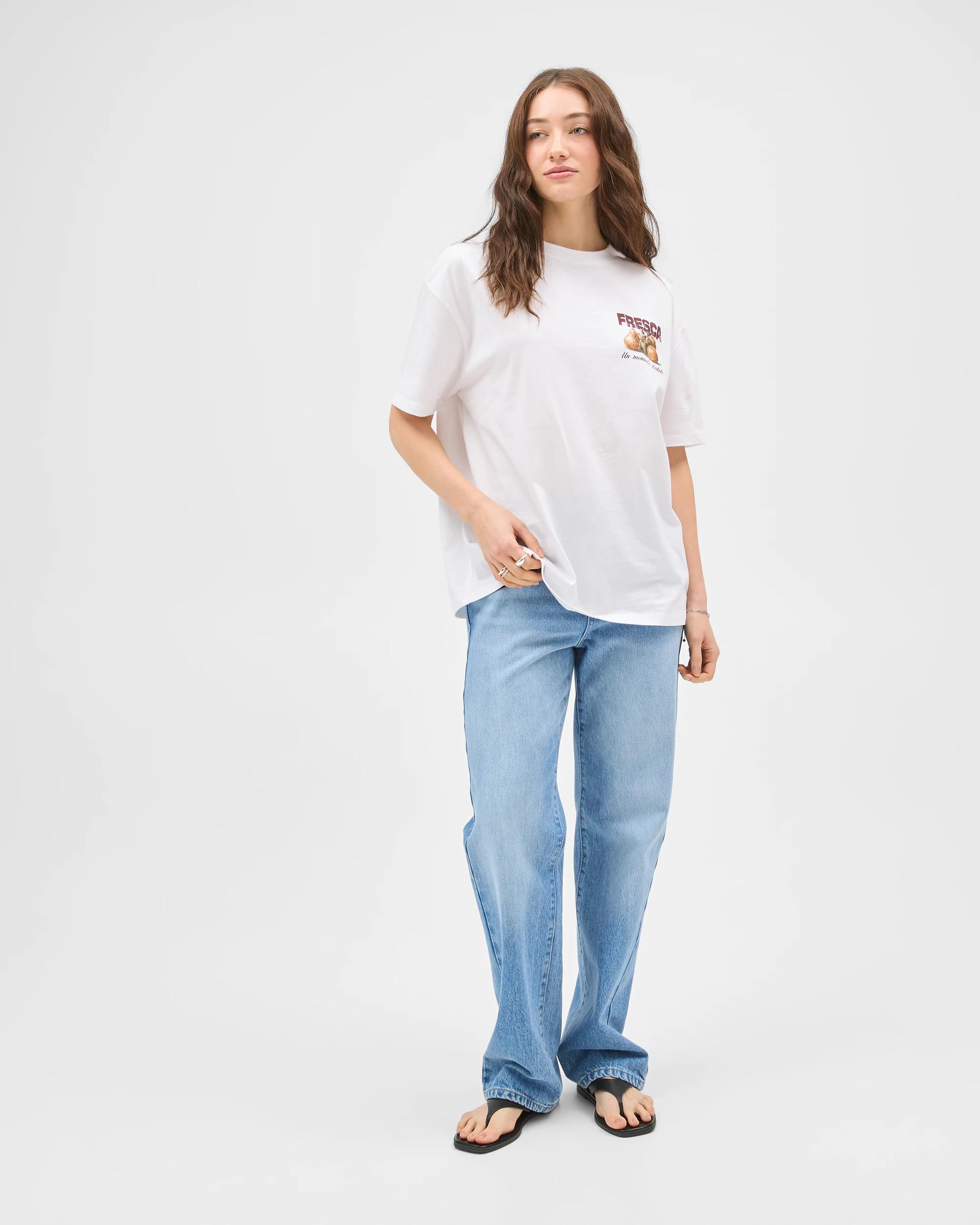 3 Lily Loves Australian Cotton Oversized Boyfriend T-Shirt WHITE FRESCA, 3 of 7