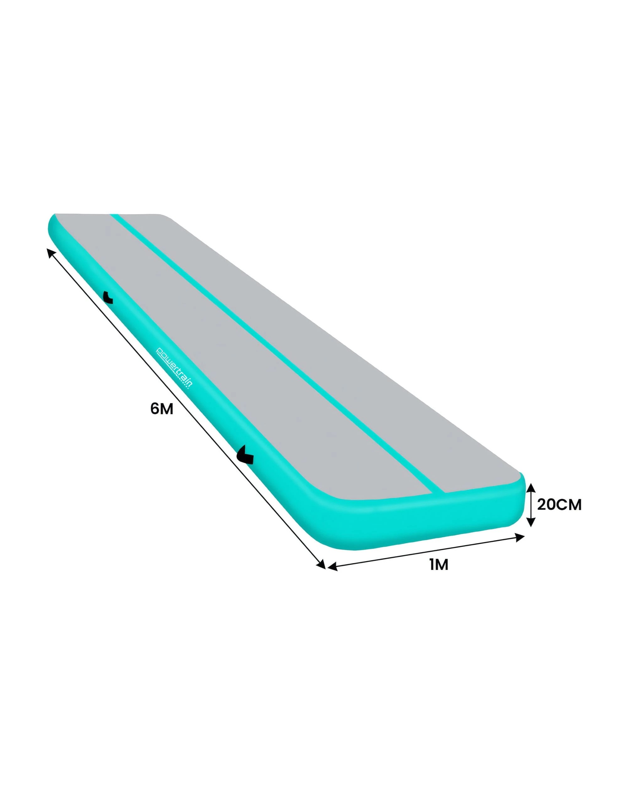 3 Powertrain 6M 20cm Air Track Gymnastics Tumbling Airtrack Exercise Yoga Mat Balance Beam Inflatable - Green, 3 of 5