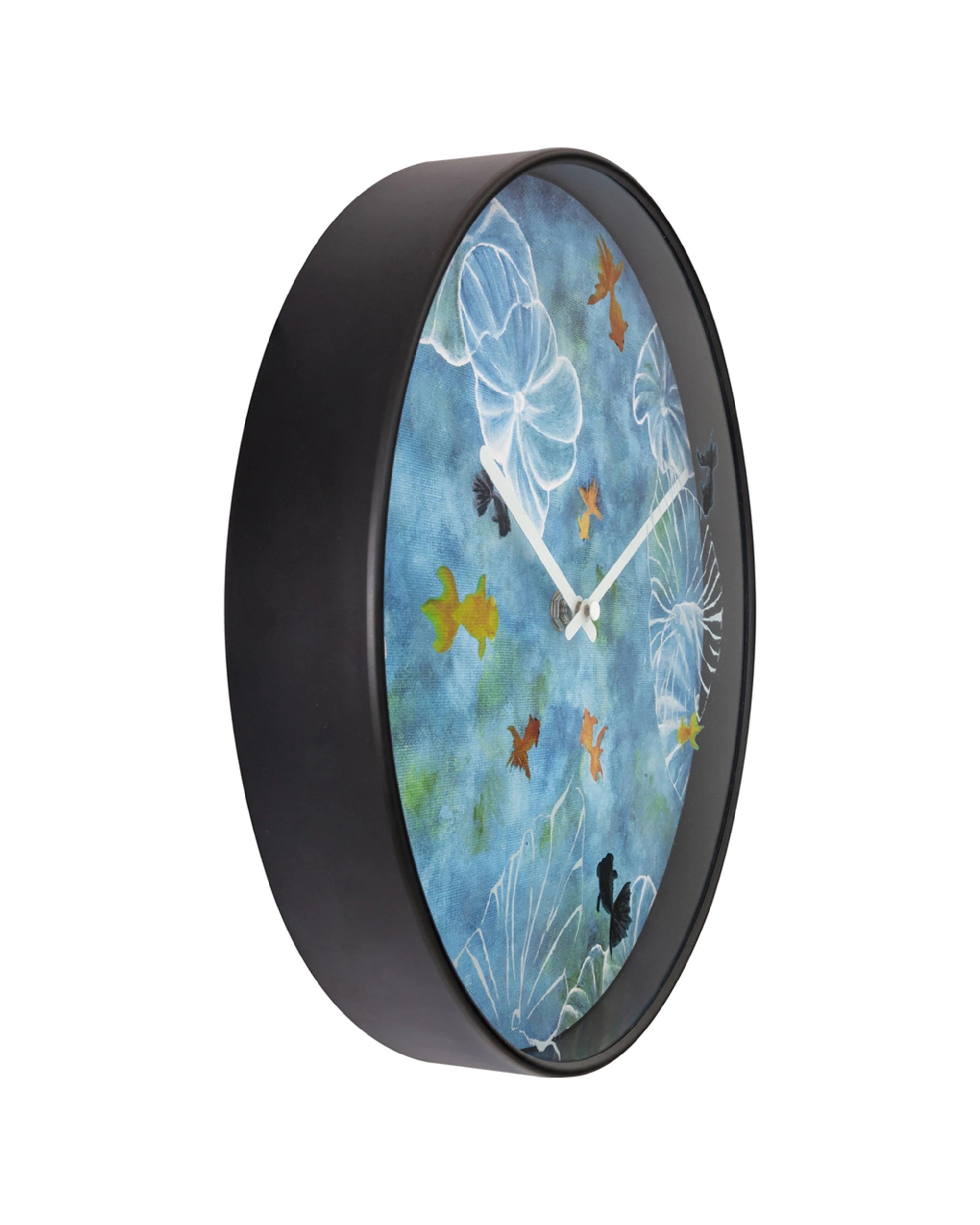 2 NEXTIME Pond 30cm Silent Wall Clock Silent Sweep Artistic Design Plastic Case - Blue, 2 of 5