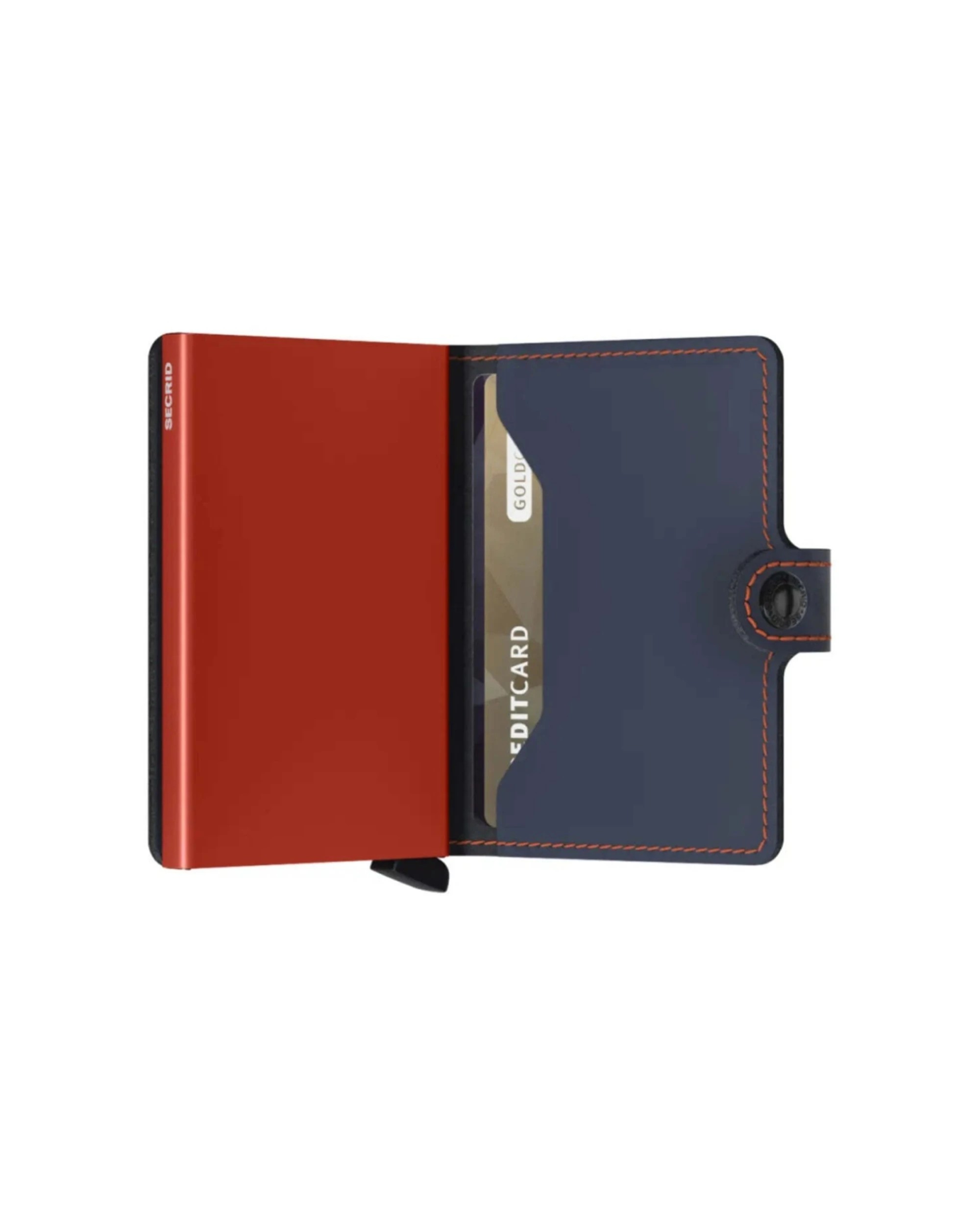 3 Secrid Miniwallet Compact RFID Aluminium Leather Card Wallet Large Compact Night - Orange, 3 of 5