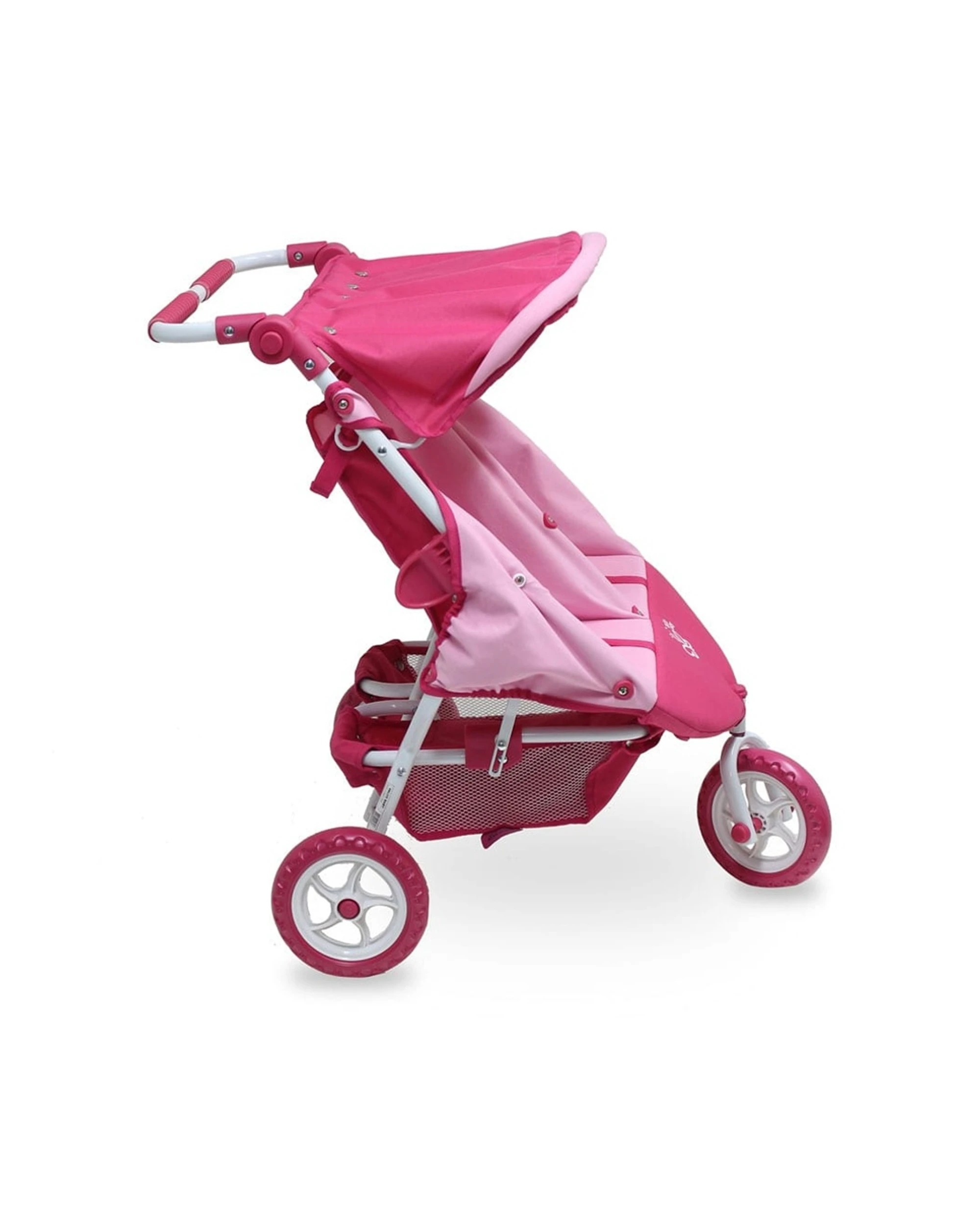 6 Just Like Mum Mini Marathon Twin Doll Stroller Reclining Seat Sun Canopy 3y - Pink, 6 of 6