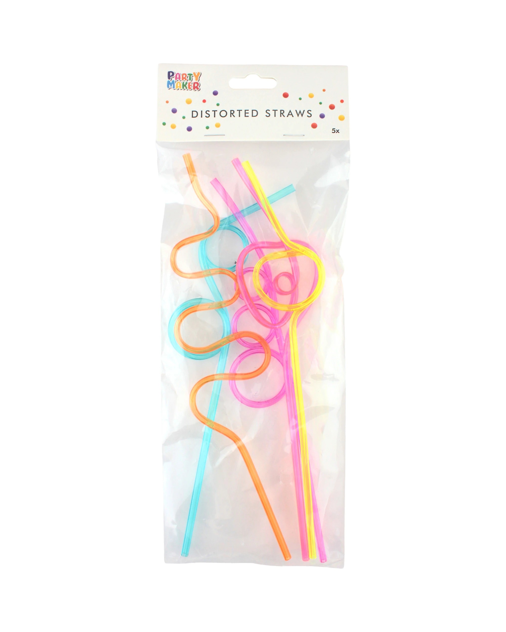 2 Partyrama Assorted Plastic Curly Straws Pack of 5, 2 of 2