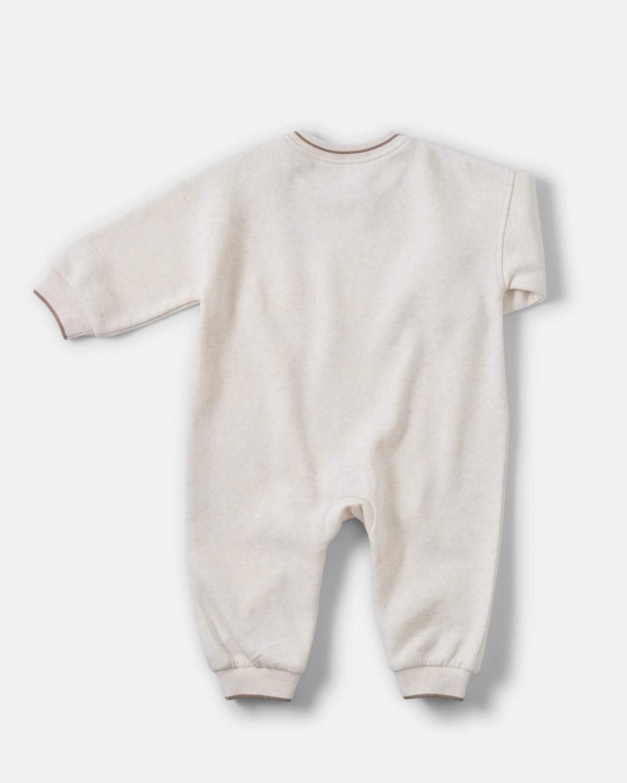 2 Australian Cotton Fleece Coverall Wht Cddle, 2 of 4