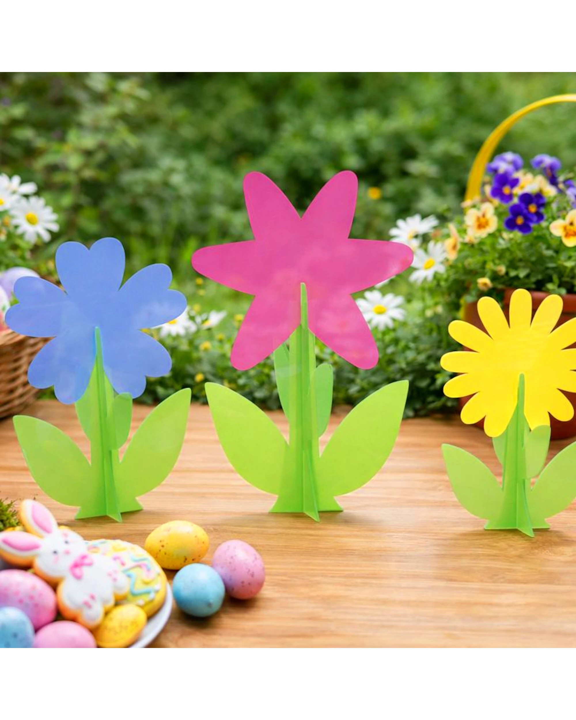2 Unique 3D Plastic Flower Table Centrepieces Pack of 3 - Multi, 2 of 5