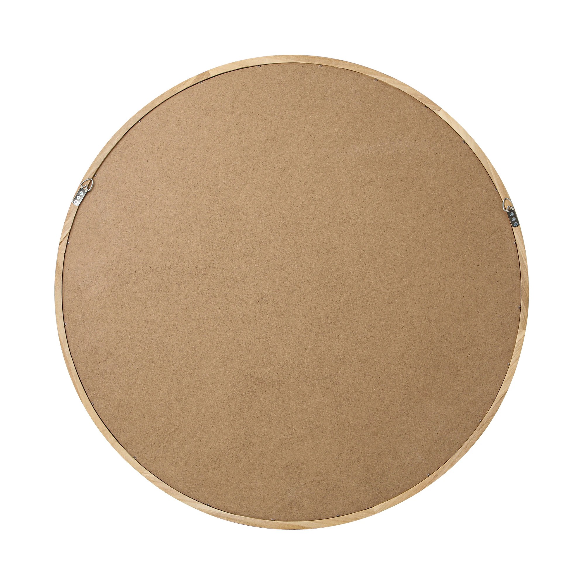 8 Oikiture Wall Mirrors Round Makeup Mirror Vanity Home Decor 50cm Wooden
 - Natural, 8 of 9