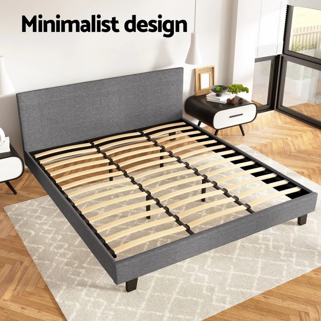 4 Artiss Bed Frame King Size  NEO - Grey, 4 of 7