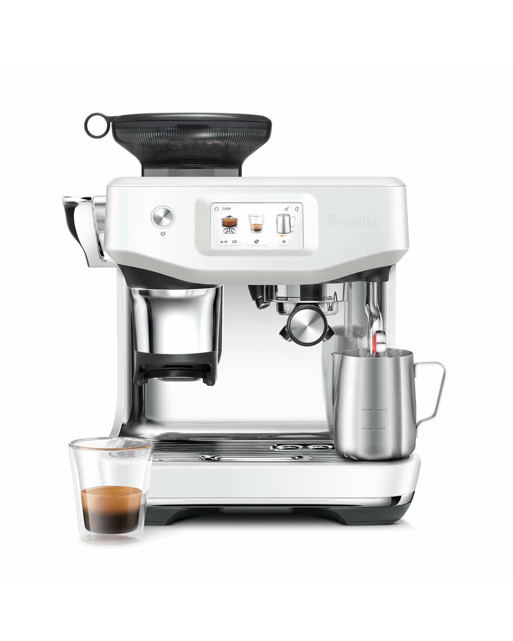 4 Breville The Barista Touch Impress Coffee Machine White, 4 of 5