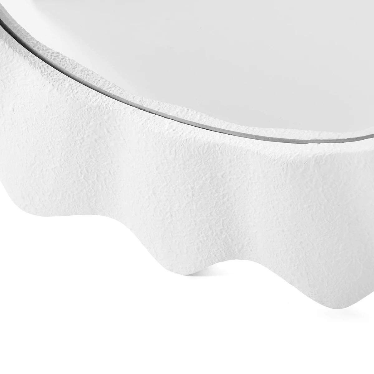 3 Textured Wave Mirror - White, 3 of 8