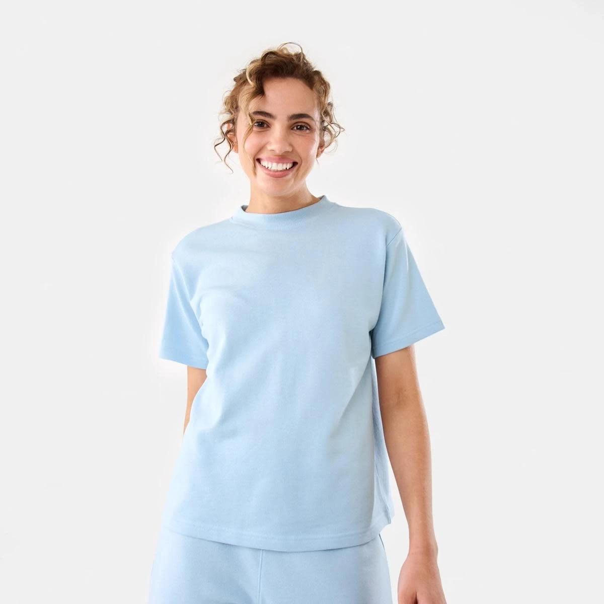 1 Active Womens Terry T-shirt Blu Spindl, 1 of 7