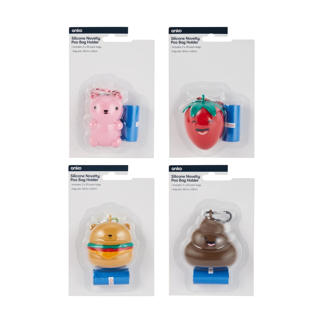 5 Pet Poo Bag Holder Novelty - Assorted, 5 of 5