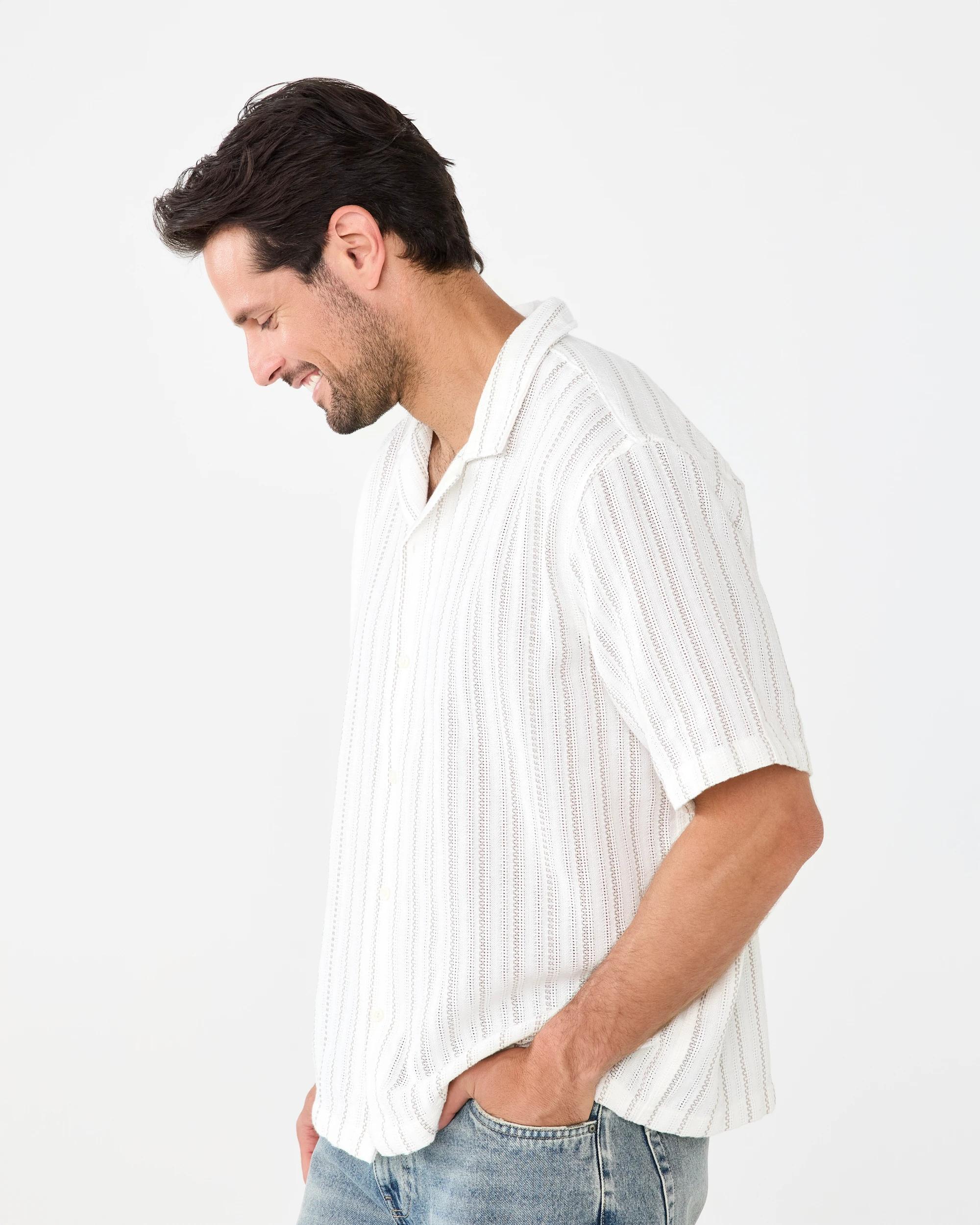 2 Short Sleeve Textured Shirt Cld White, 2 of 6