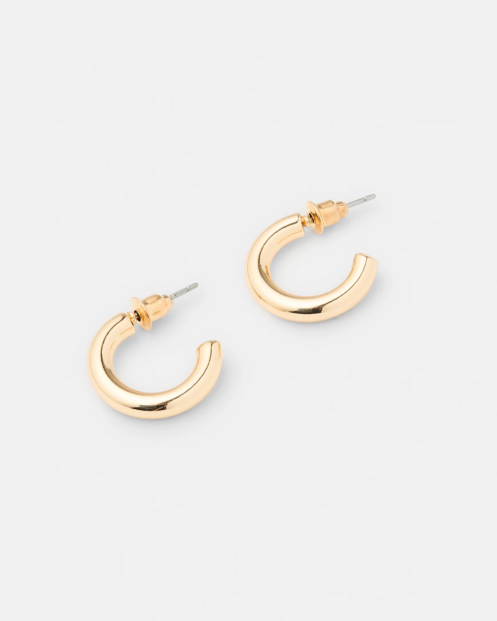 1 Plain Hoop Earrings - Gold Tone, 1 of 5