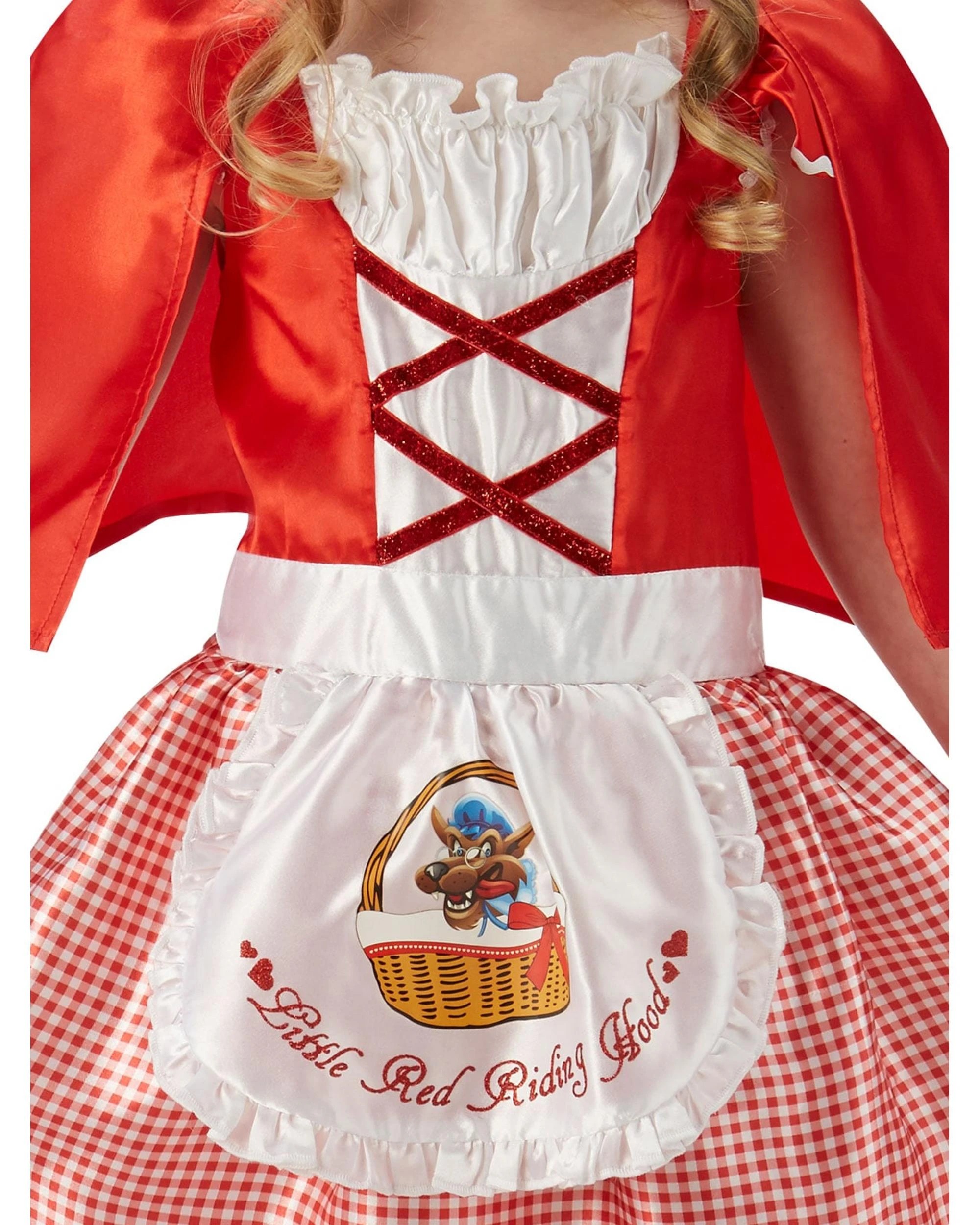 3 Little Red Riding Hood Gingham Child Costume Size M 6-8 Years, 3 of 4