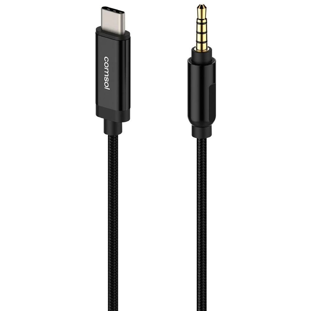 1 Comsol USB-C to 3.5mm Audio Cable 1m Black, 1 of 3