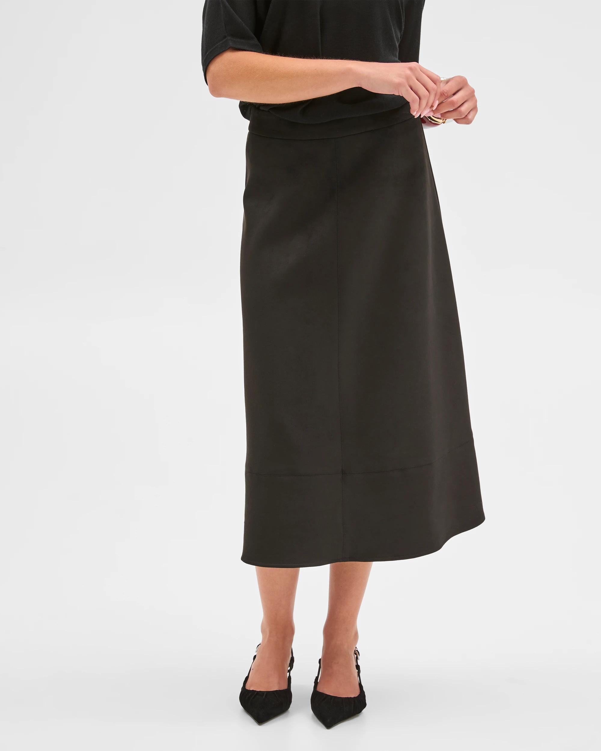 3 Target Petites Petites Suedette Midi Skirt BLACK, 3 of 6