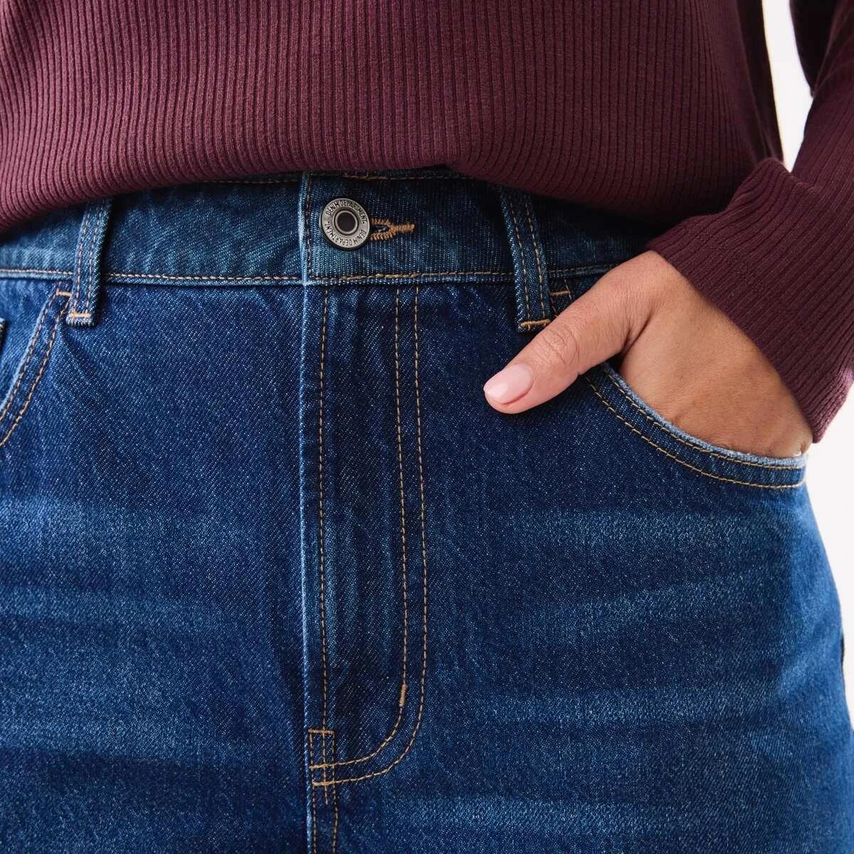 6 Cuffed Hem Jeans Dark Wash, 6 of 7
