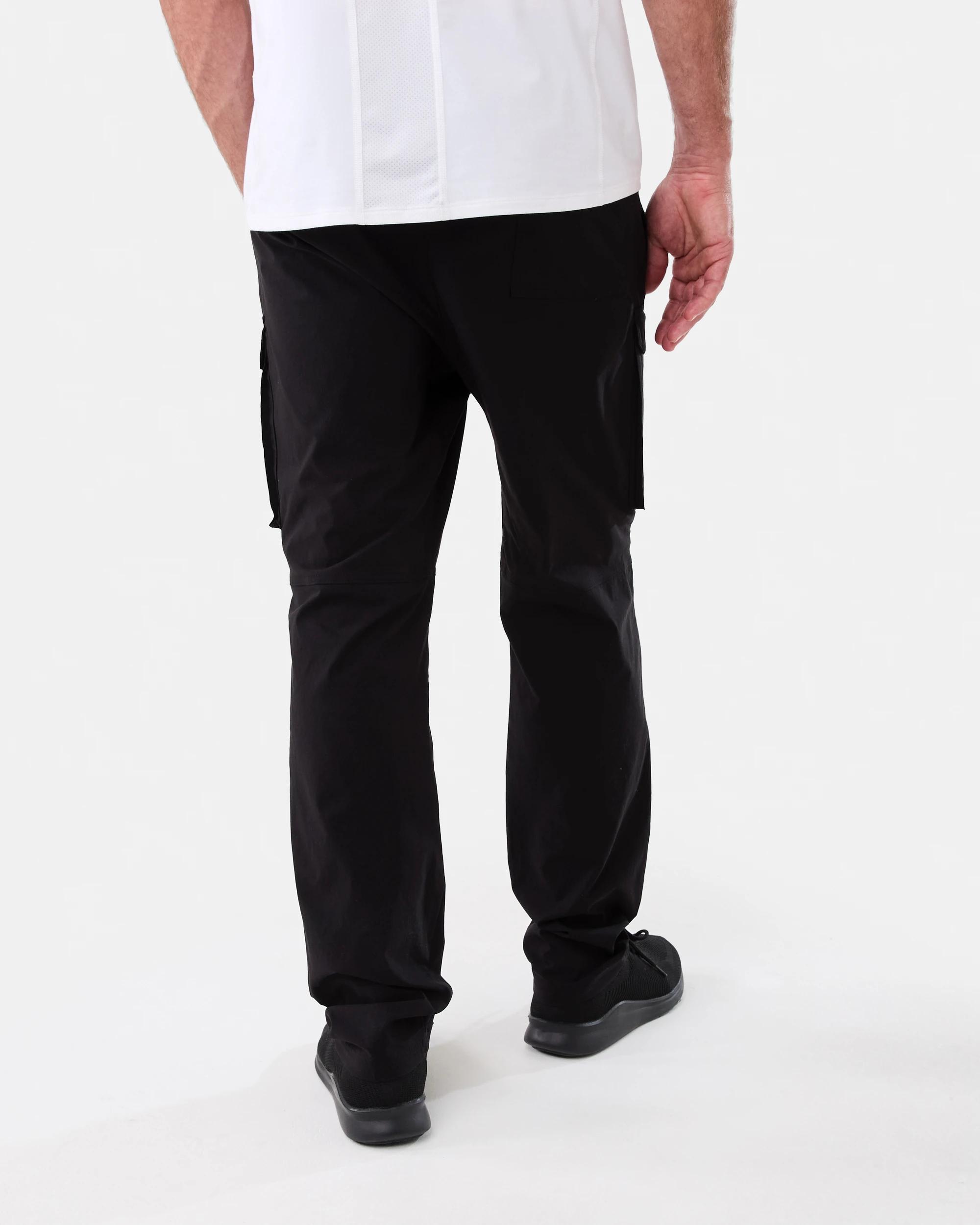 3 Active Mens Woven Cargo Pants BLACK, 3 of 6