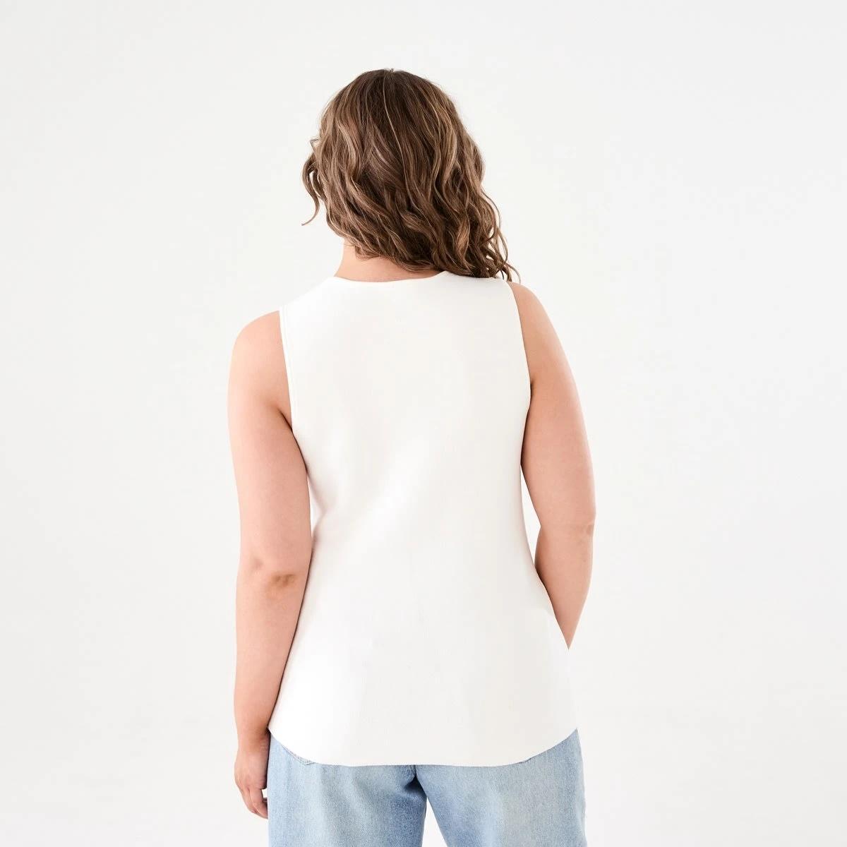 3 Sleeveless Fitted Vest WHITE, 3 of 5