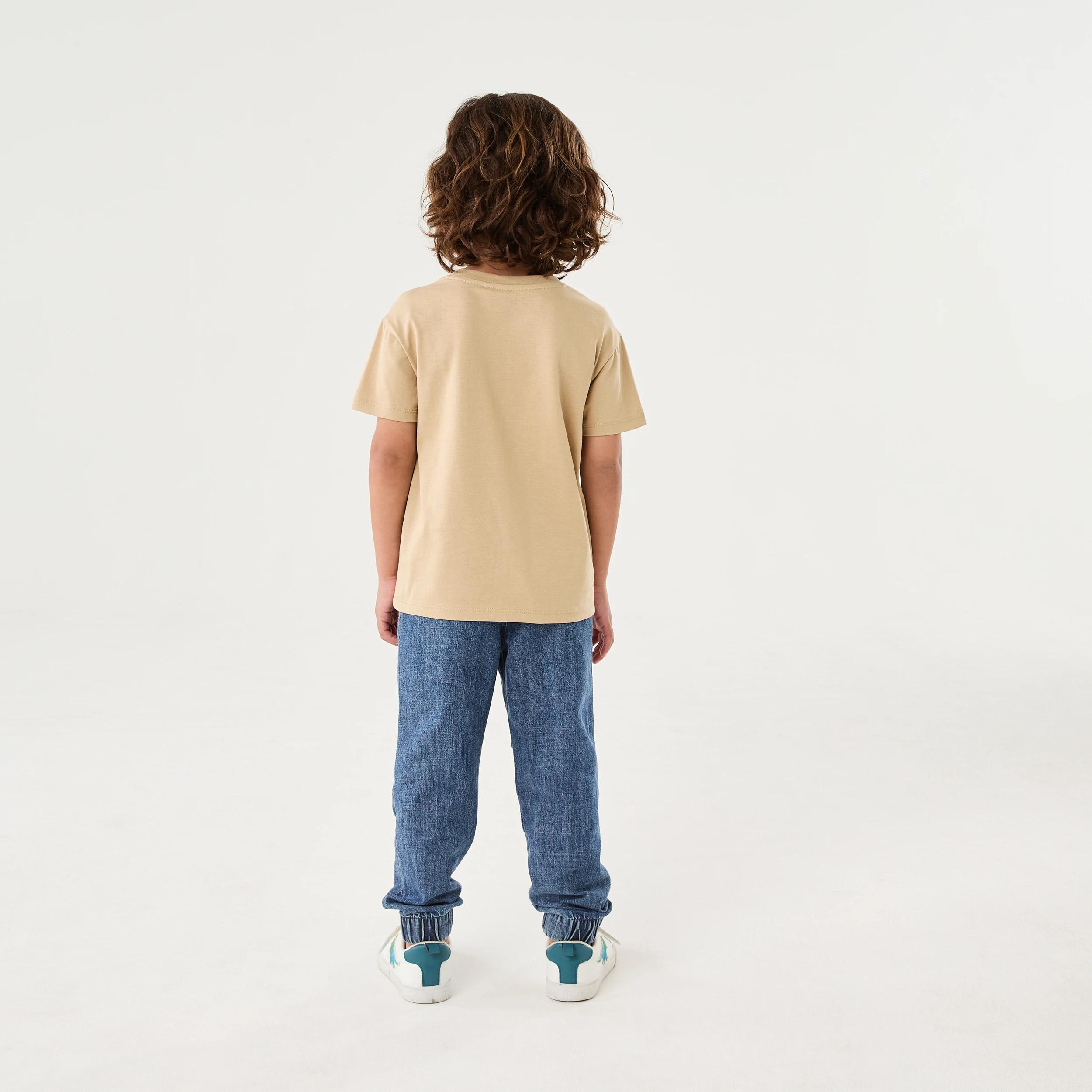 6 Chest Print T-shirt CHEEKY SMILE LIGHT BROWN, 6 of 6