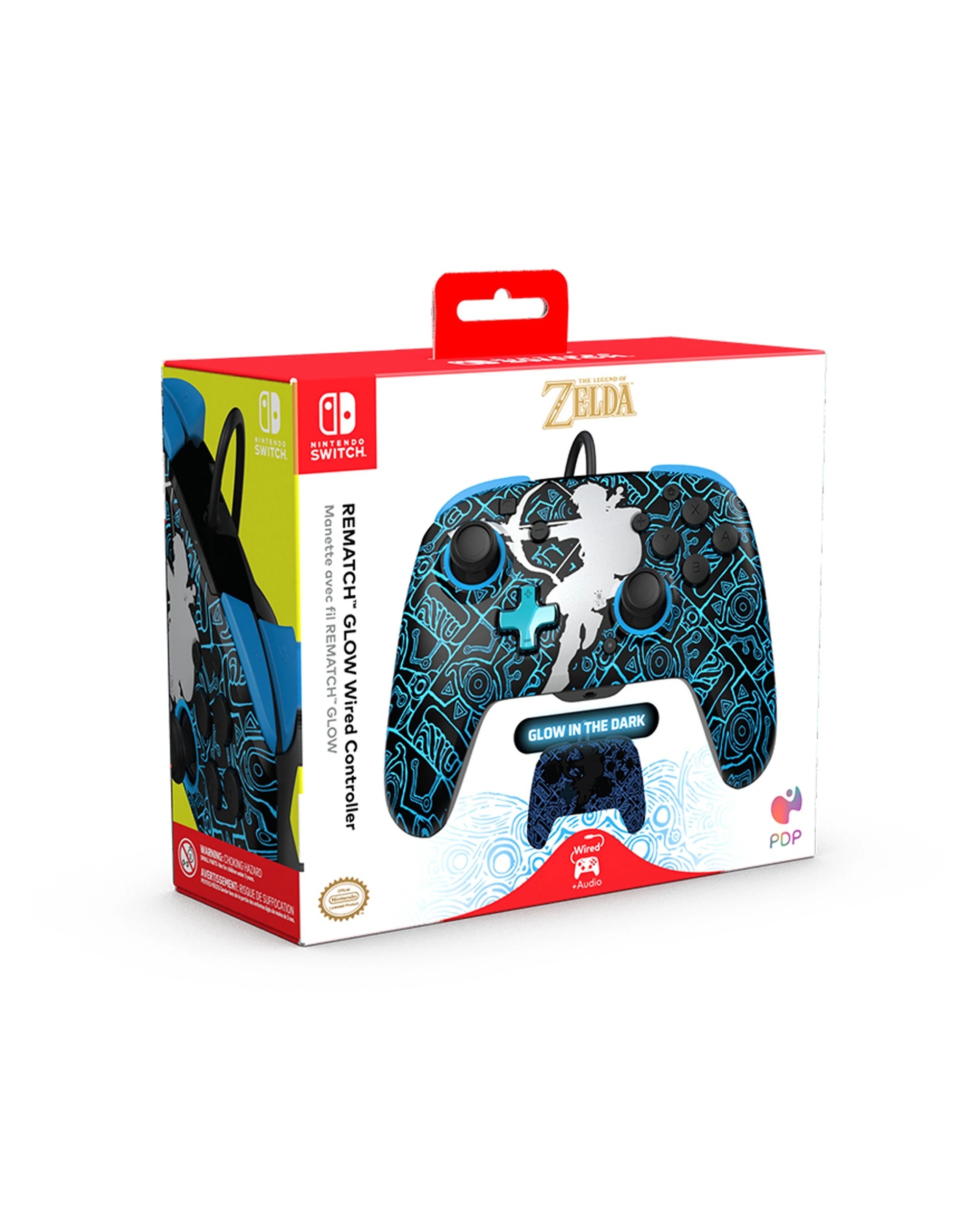 6 PDP Gaming Nintendo Switch Rematch Wired Controller Glow USB Chat Back Buttons
 - black, 6 of 6