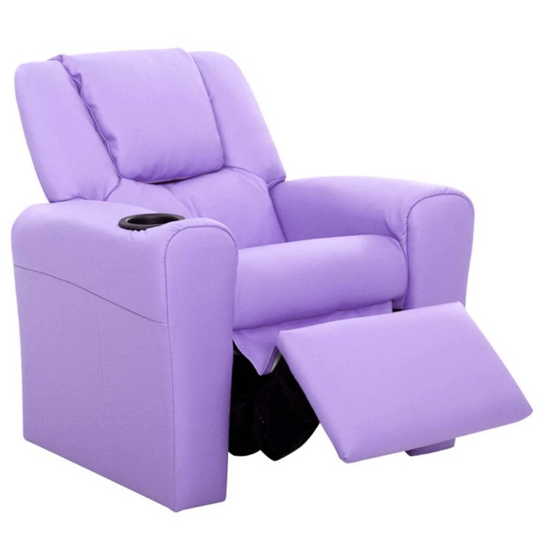 3 Keezi Kids Recliner Chair Purple PU Leather Sofa Lounge Couch Children - Purple, 3 of 8