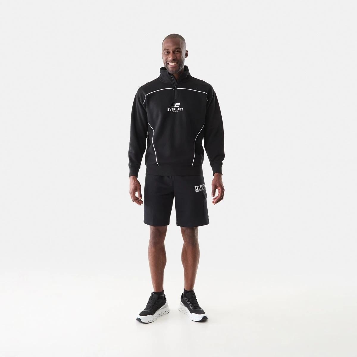 6 Everlast Mens 1/4 Zip Sweatshirt EVER BLACK, 6 of 6