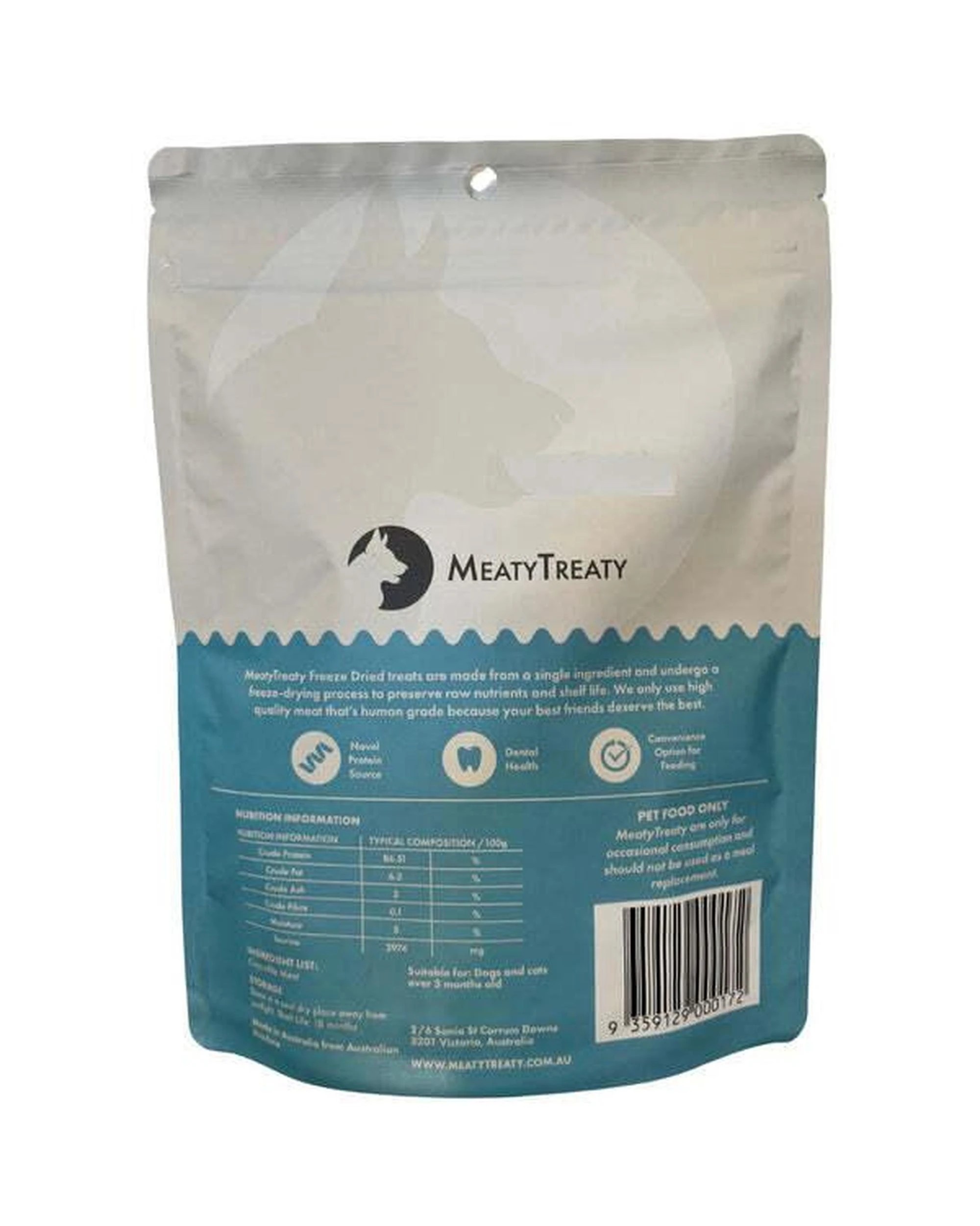 2 Meaty Treaty Premium Freeze Dried Cats & Dogs Treat Crocodile Meat 50g, 2 of 3