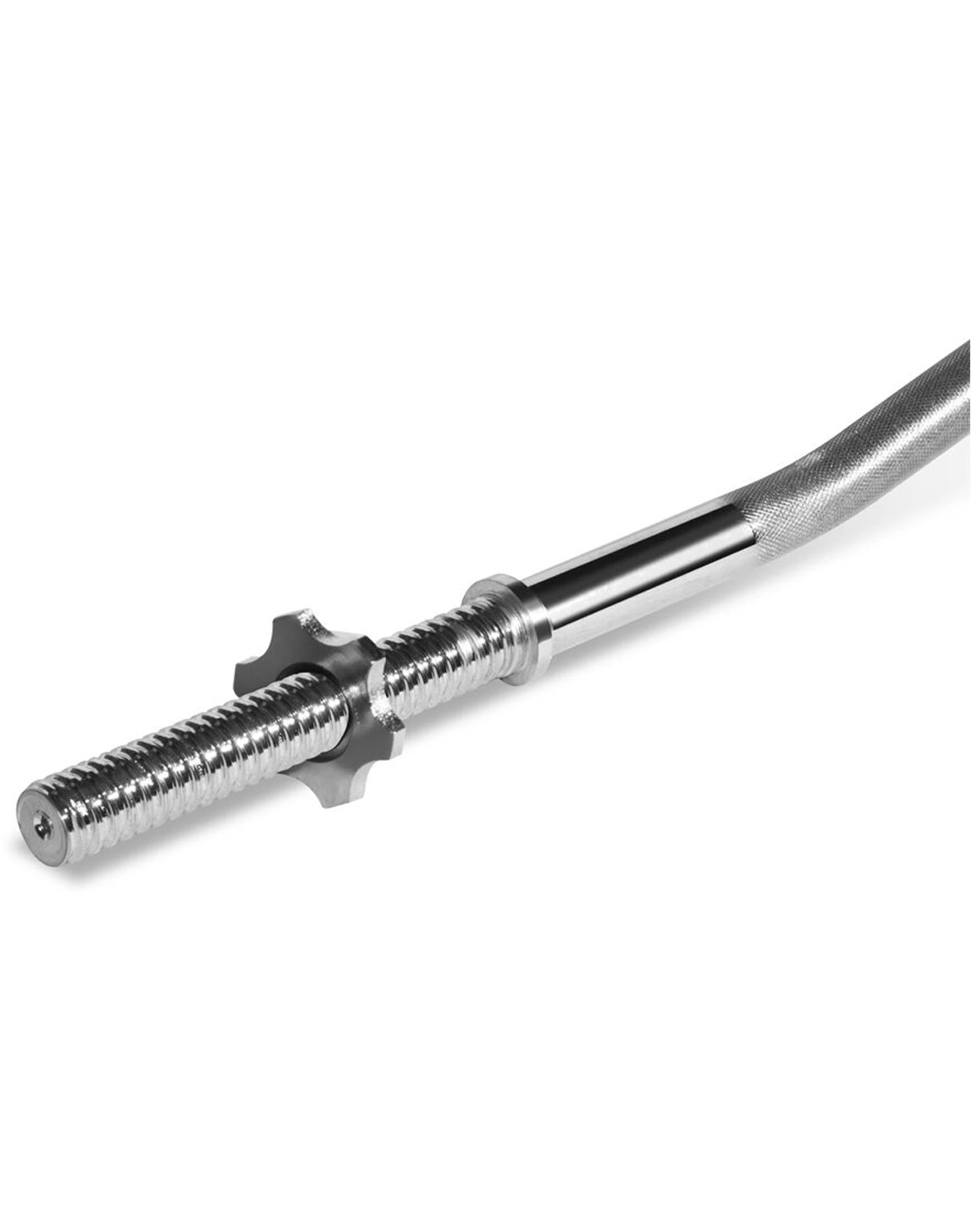 3 Bodyworx Spinlock Curl Bar And Collars V2 47in 80kg Max Strength Training - Silver, 3 of 3