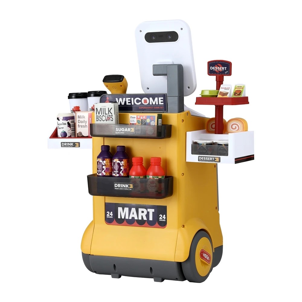 1 Keezi Kids Pretend Playset Supermarket Shopping Role Play Toy Cash Food 48PCS - Multi, 1 of 7