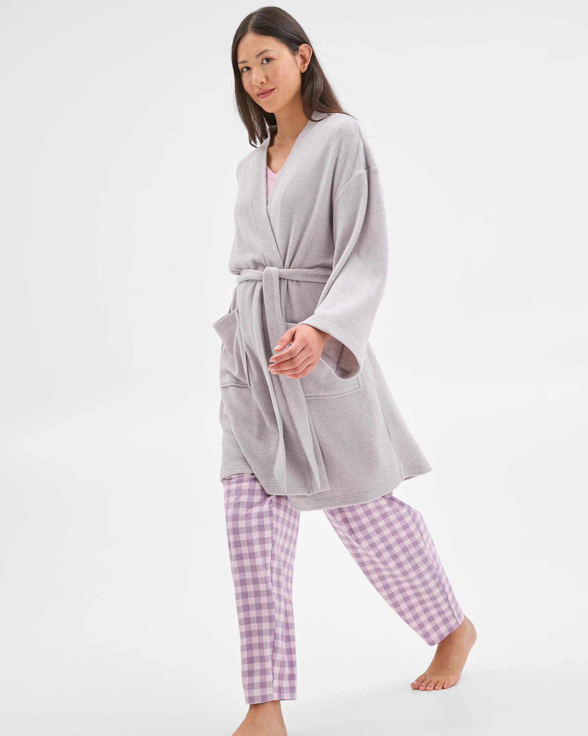 4 Target Woman Cosy Short Sleep Robe GREY, 4 of 7