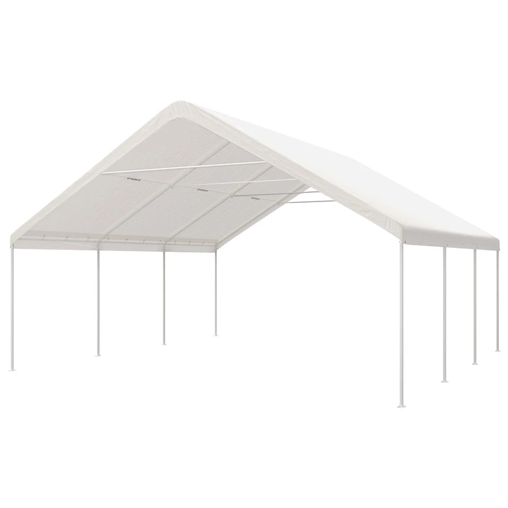 1 Instahut Carports 6x6m Carport Kits Steel Shelter Gazebo Canopy Garage Portable - White, 1 of 6