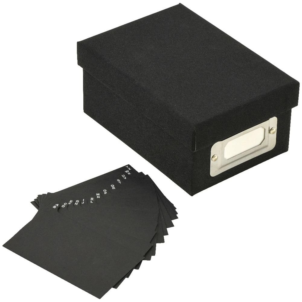 3 J.Burrows Business Card Storage Box Black, 3 of 4