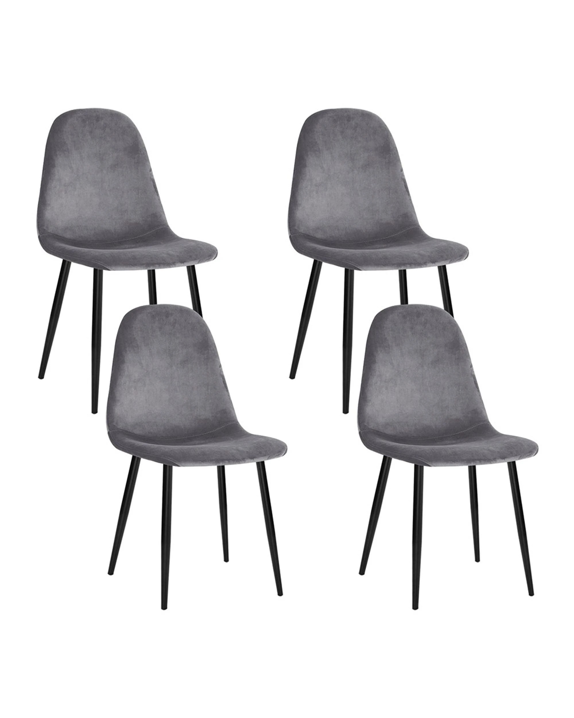 1 Artiss Dining Chairs Set Of 4 Velvet Curved Slope
 - Grey, 1 of 3