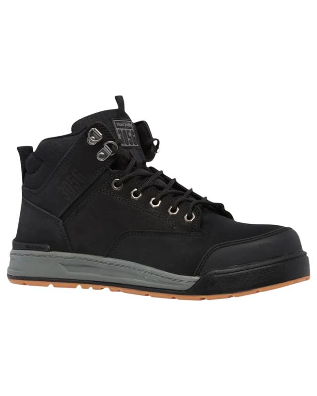 Hard Yakka Mens 3056 Lace Boots Zip Steel Top Cap Industrial Black 
