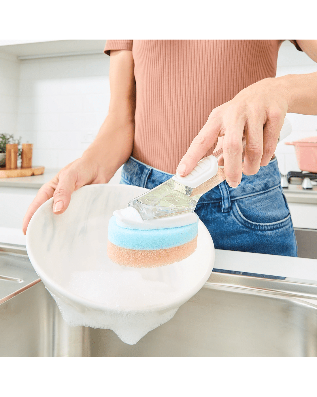 1 Thermal Sponge Dish Brush and Refill, 1 of 8