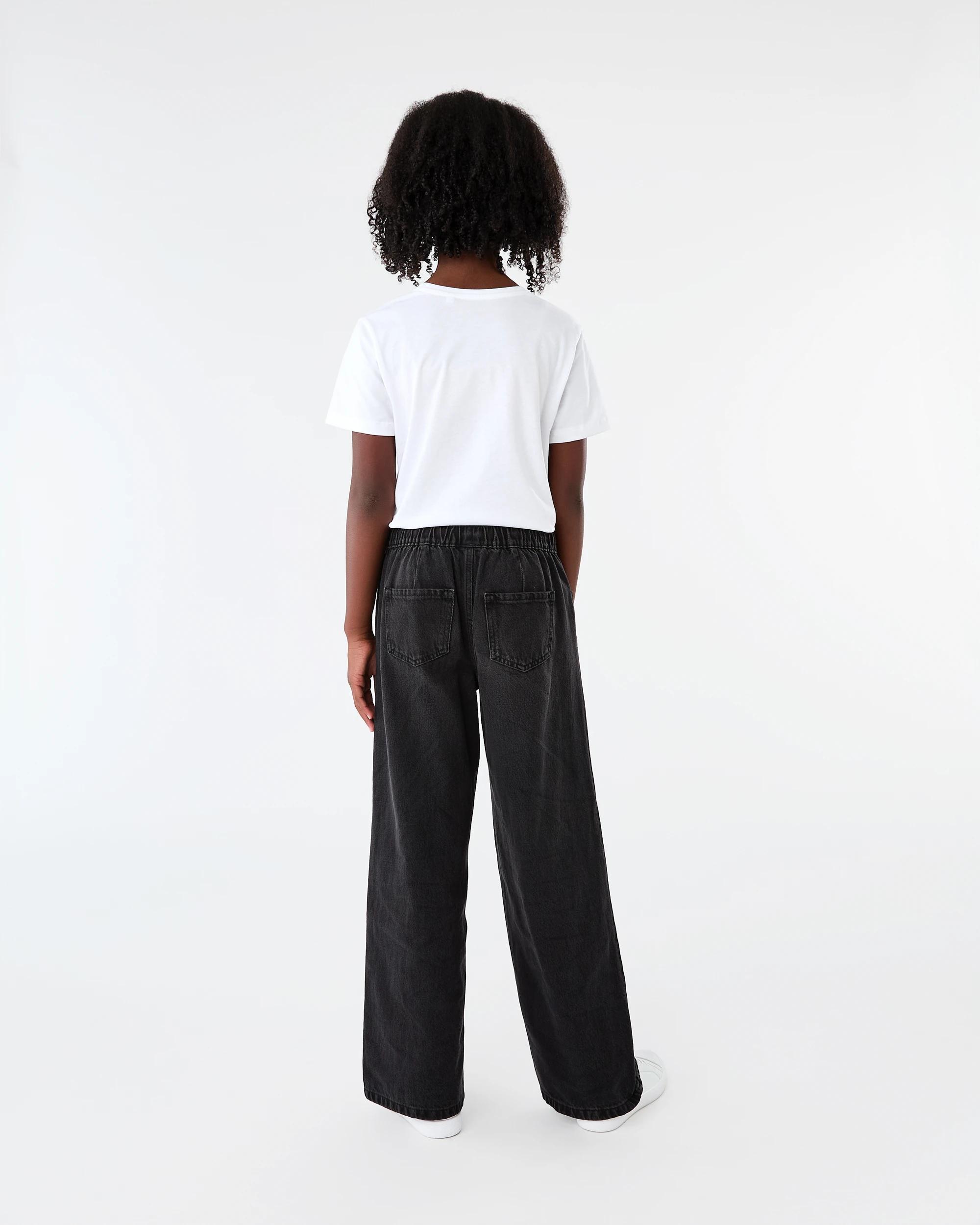 7 Wide Leg Elastic Jeans Blk Denim, 7 of 7