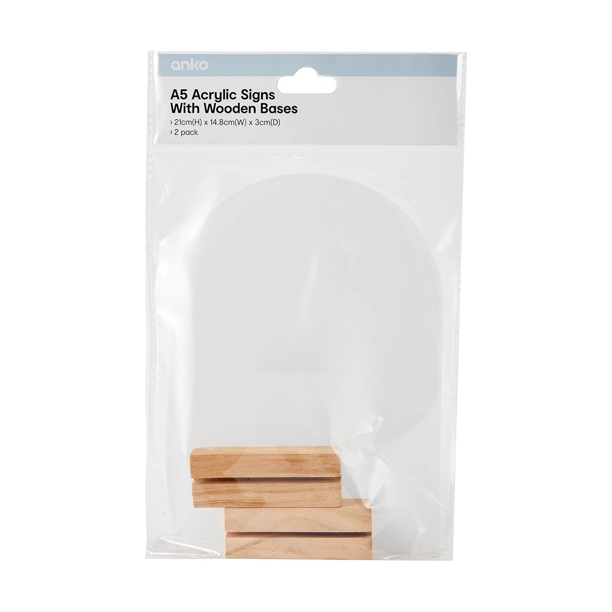 8 2 Pack A5 Acrylic Signs with Wooden Bases, 8 of 8