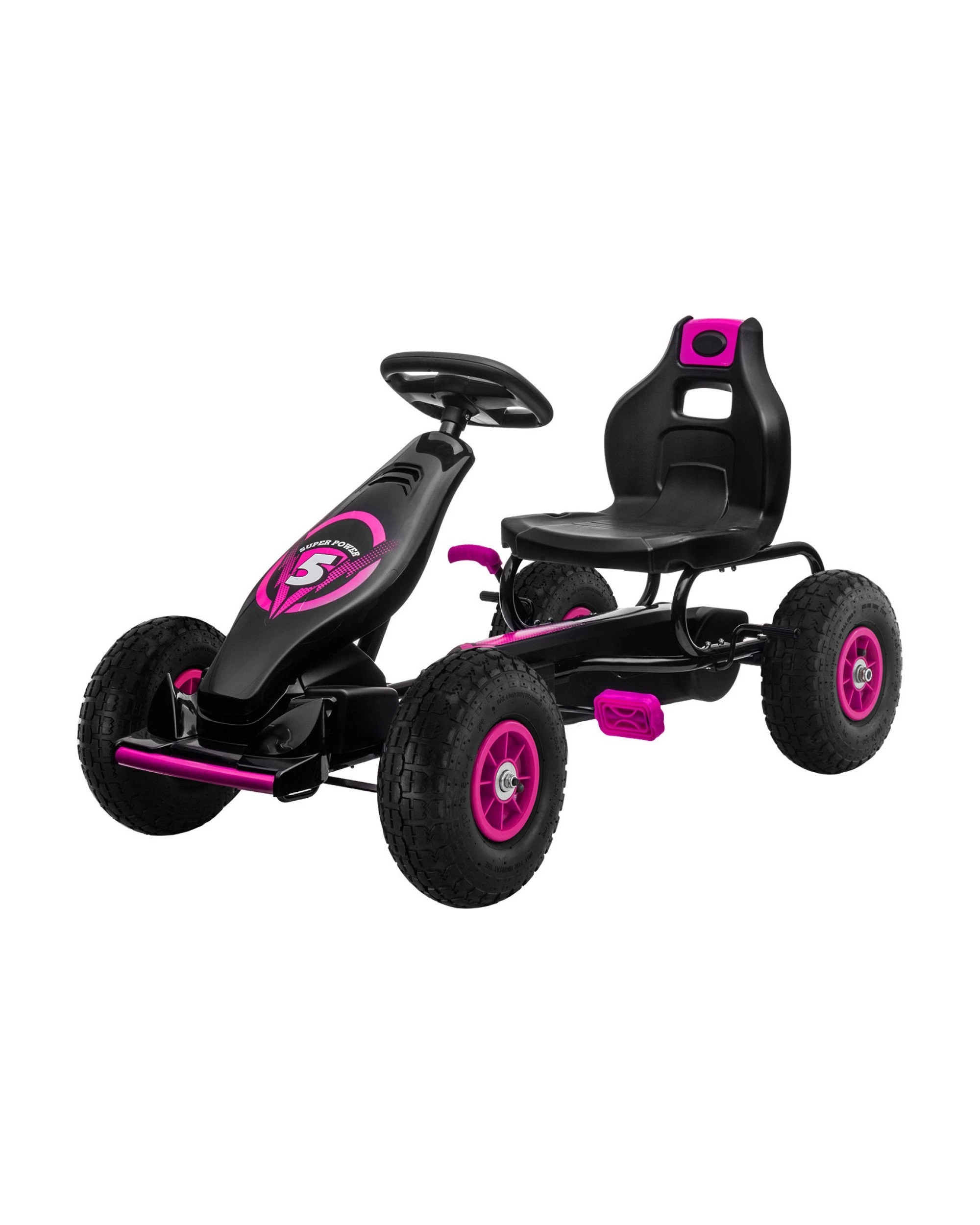 1 Kahuna G18 Kids Ride On Pedal Go Kart - Rose Pink, 1 of 10