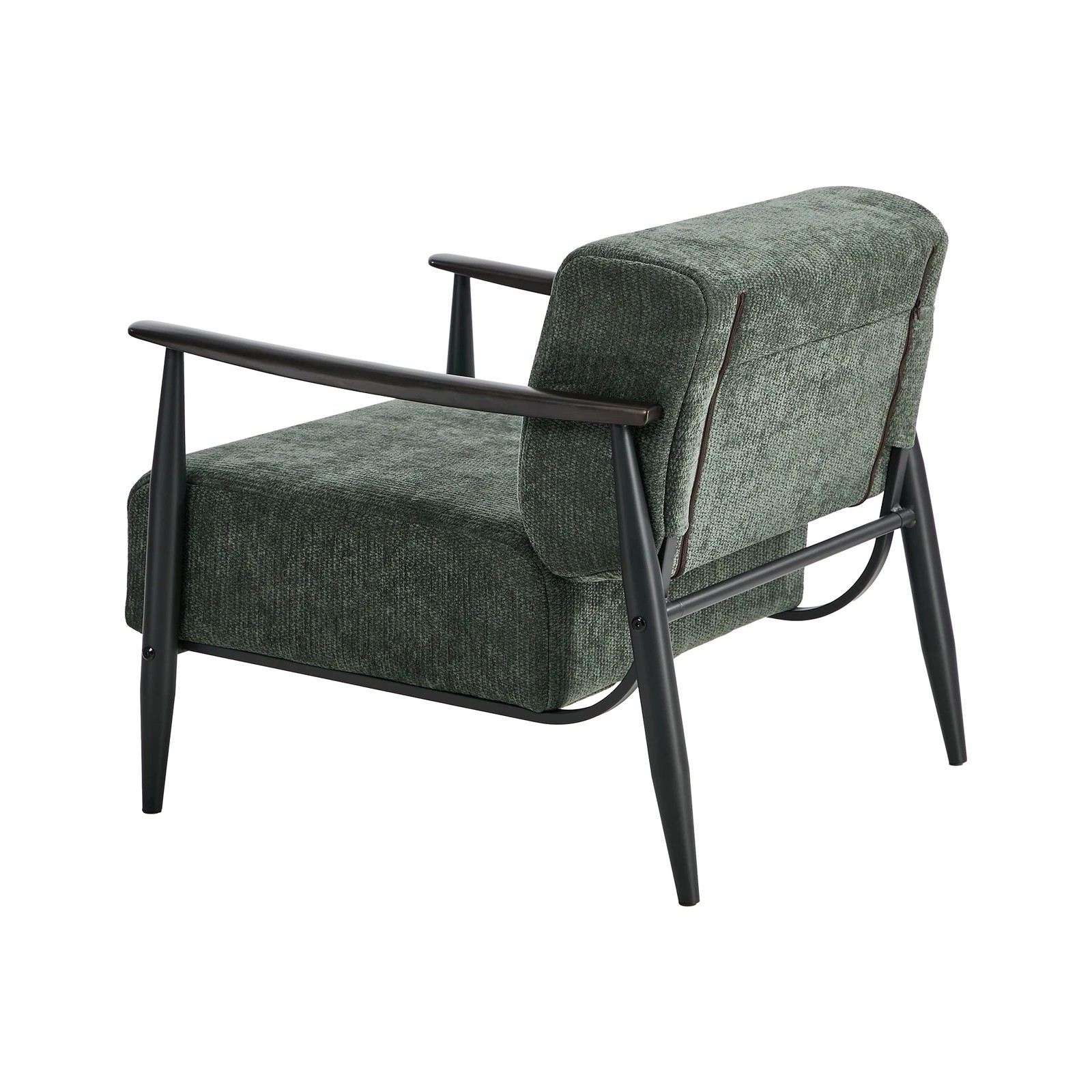 10 Oikiture Wooden Armchair Lounge Sofa Chair Fabric Accent Armchairs - Green, 10 of 10
