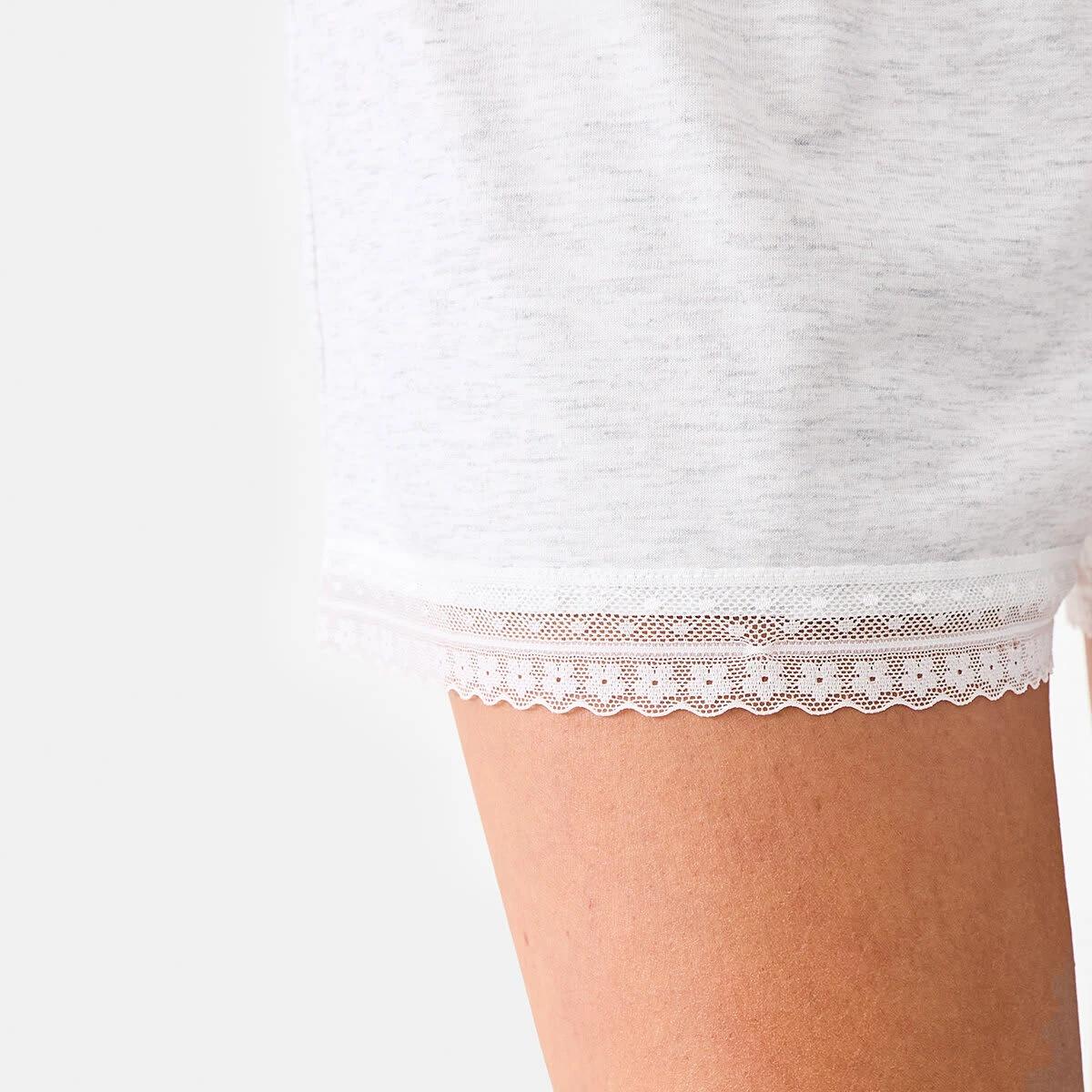 5 Lace Trim Comfort Shorts Wht Marle, 5 of 6