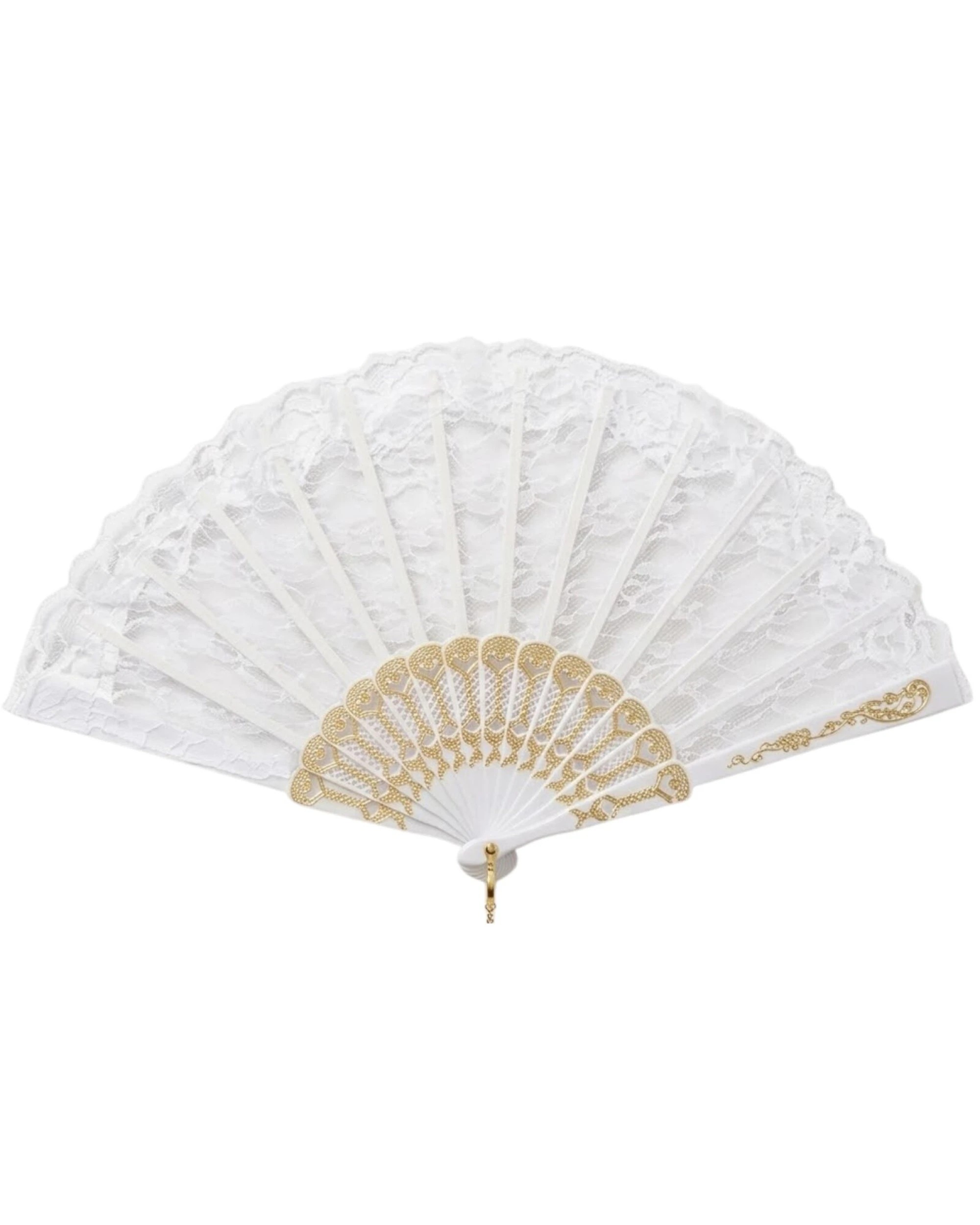 2 BR Costumes Hand Folding Lace Fan for Weddings and Parties, 2 of 4