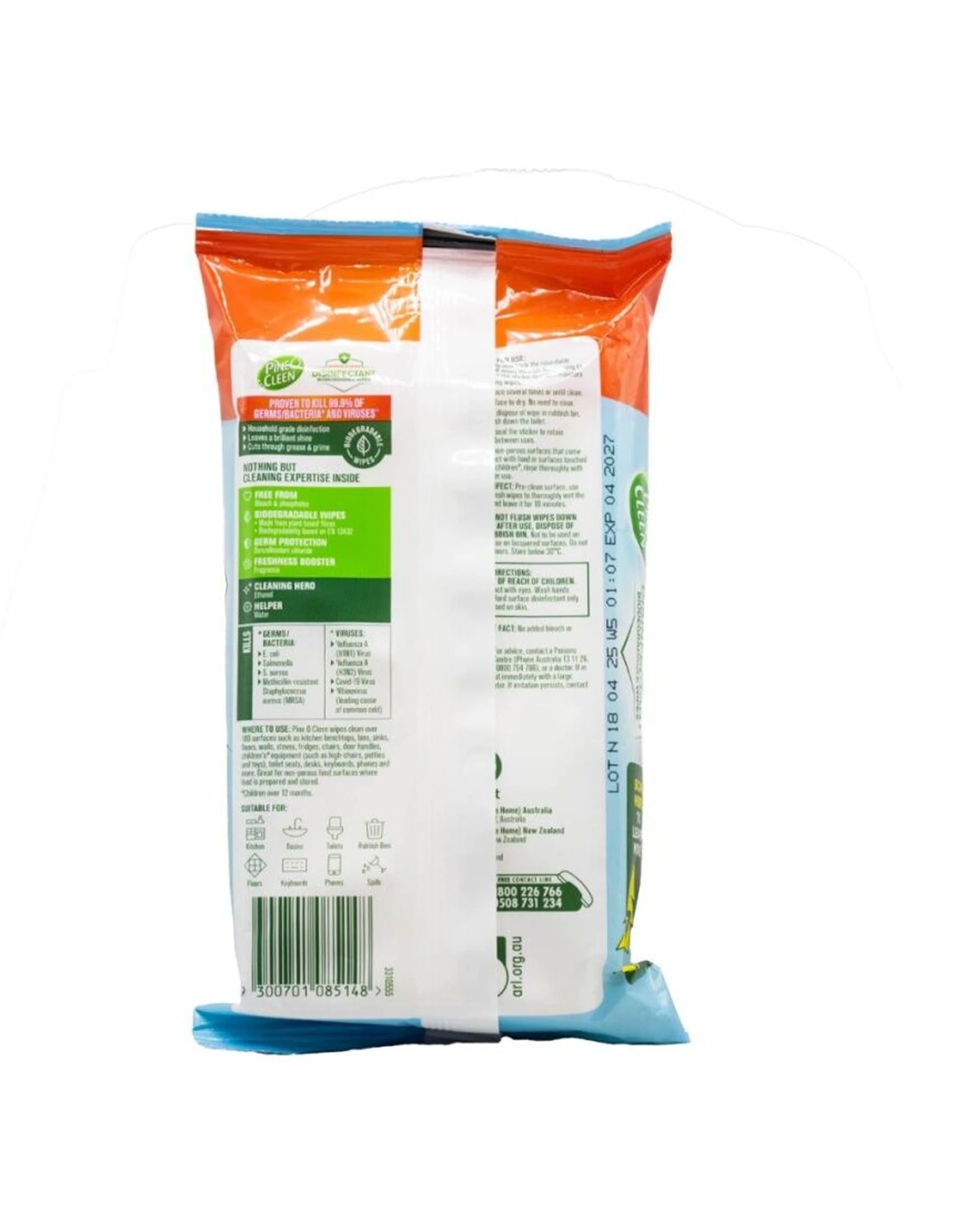 3 Pine O Cleen Household Grade Biodegradable Disinfectant Wipes Fresh 6 Pack - Multi, 3 of 3